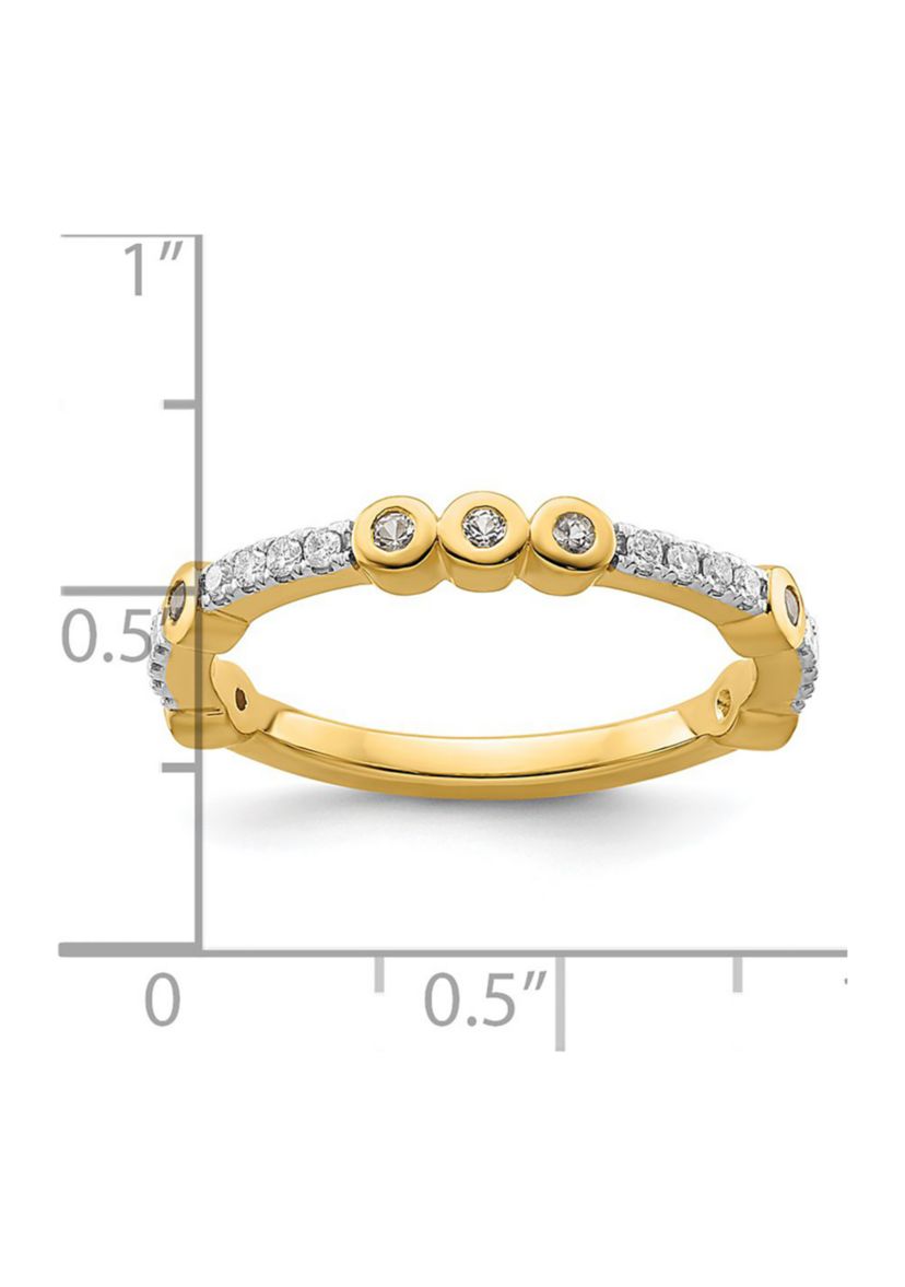1/5 ct. t.w. White Topaz and 1/10 ct. t.w. Diamond Stackable Expressions Ring in 14K Gold