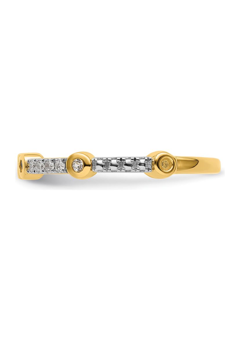 1/5 ct. t.w. White Topaz and 1/10 ct. t.w. Diamond Stackable Expressions Ring in 14K Gold