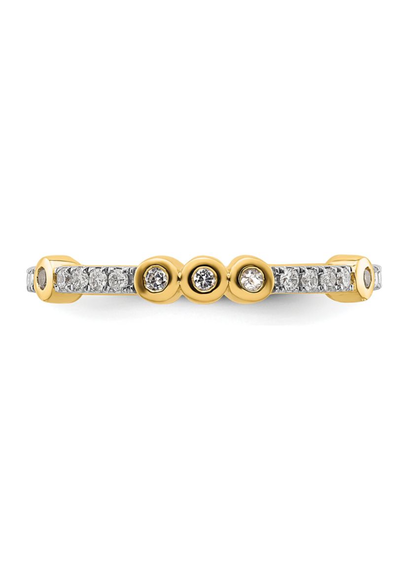 1/5 ct. t.w. White Topaz and 1/10 ct. t.w. Diamond Stackable Expressions Ring in 14K Gold