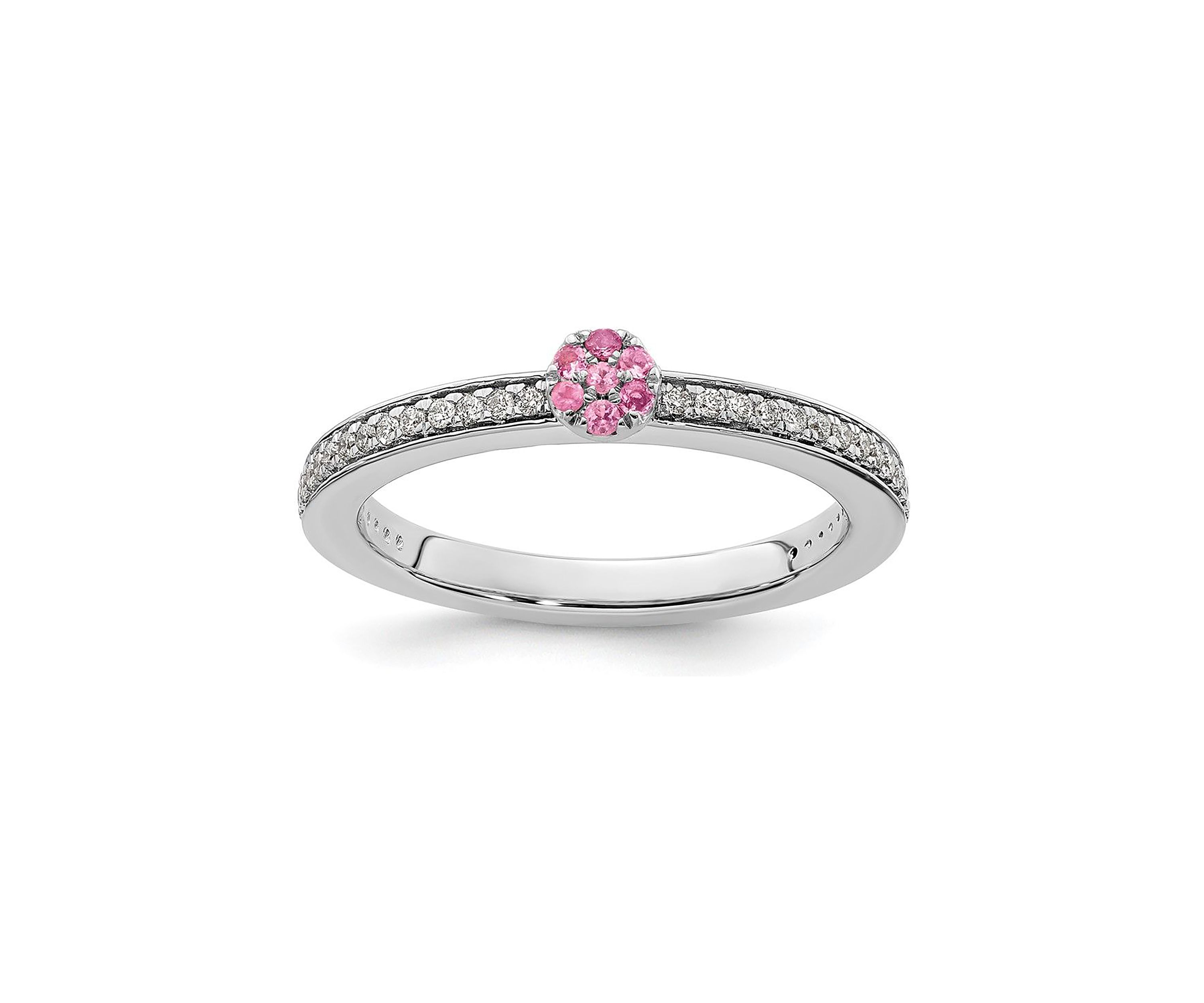0.075 ct. t.w. Pink Tourmaline and 1/8 ct. t.w. Diamond Stackable Expressions Ring in 14K Gold