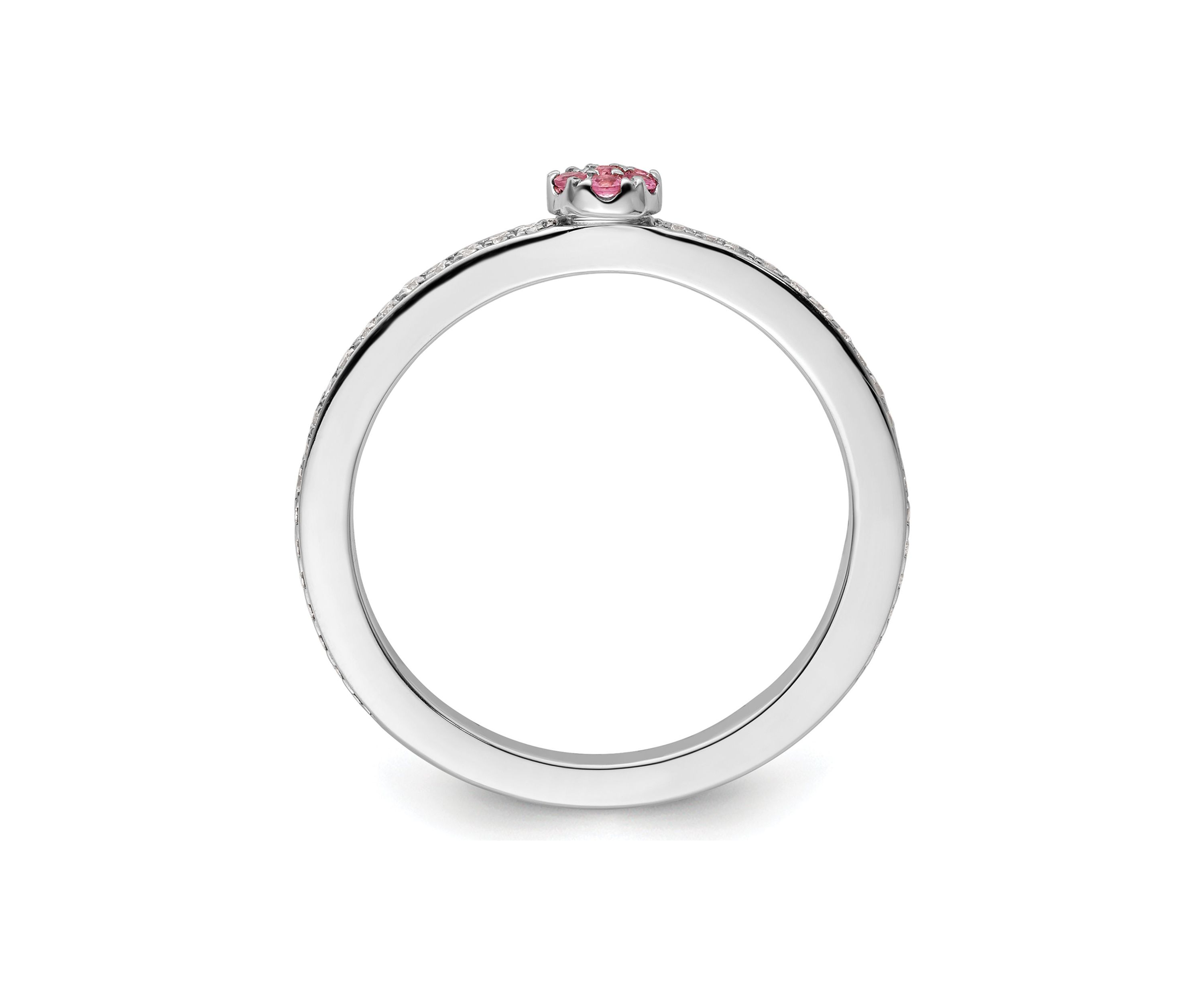 0.075 ct. t.w. Pink Tourmaline and 1/8 ct. t.w. Diamond Stackable Expressions Ring in 14K Gold
