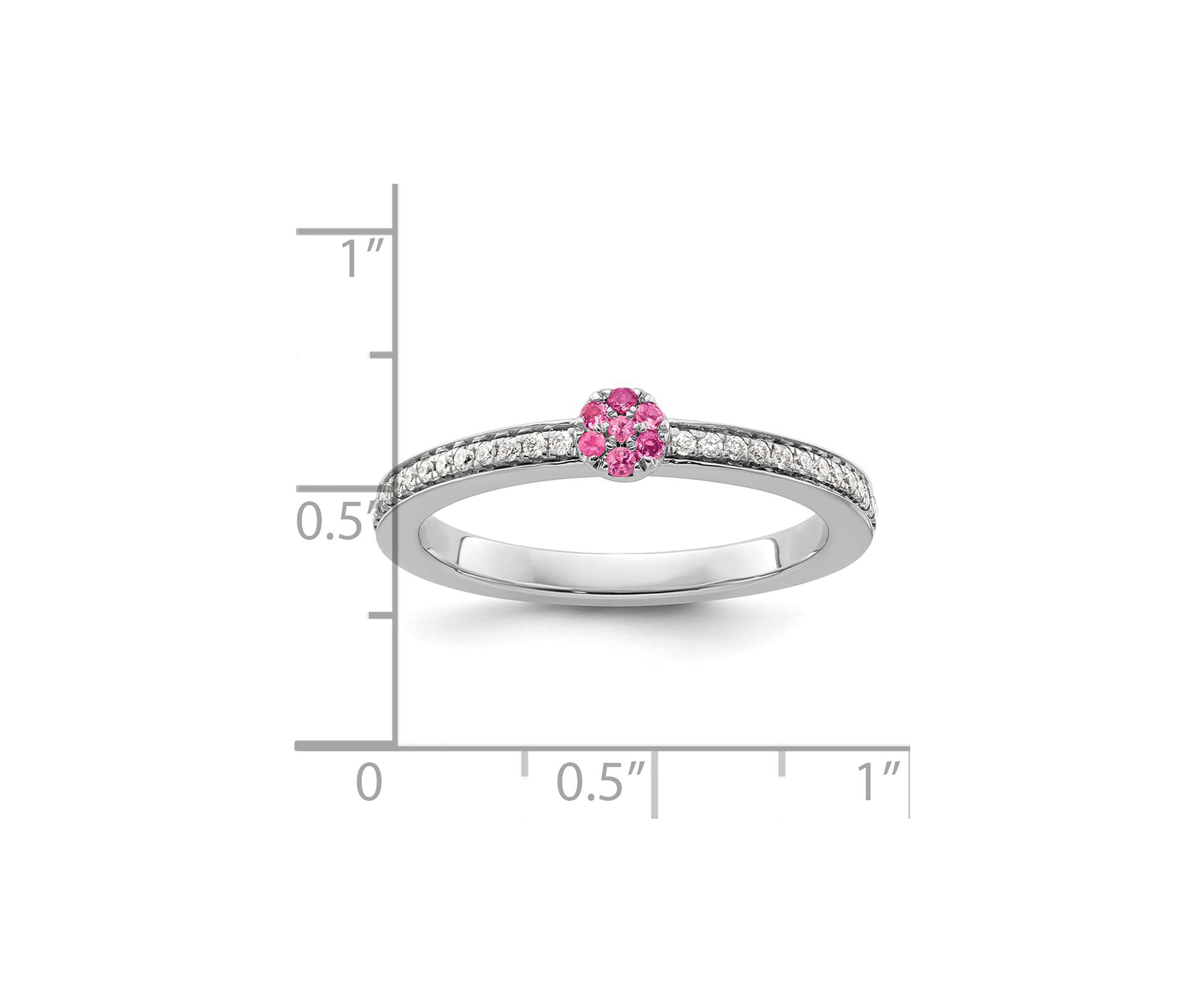 0.075 ct. t.w. Pink Tourmaline and 1/8 ct. t.w. Diamond Stackable Expressions Ring in 14K Gold