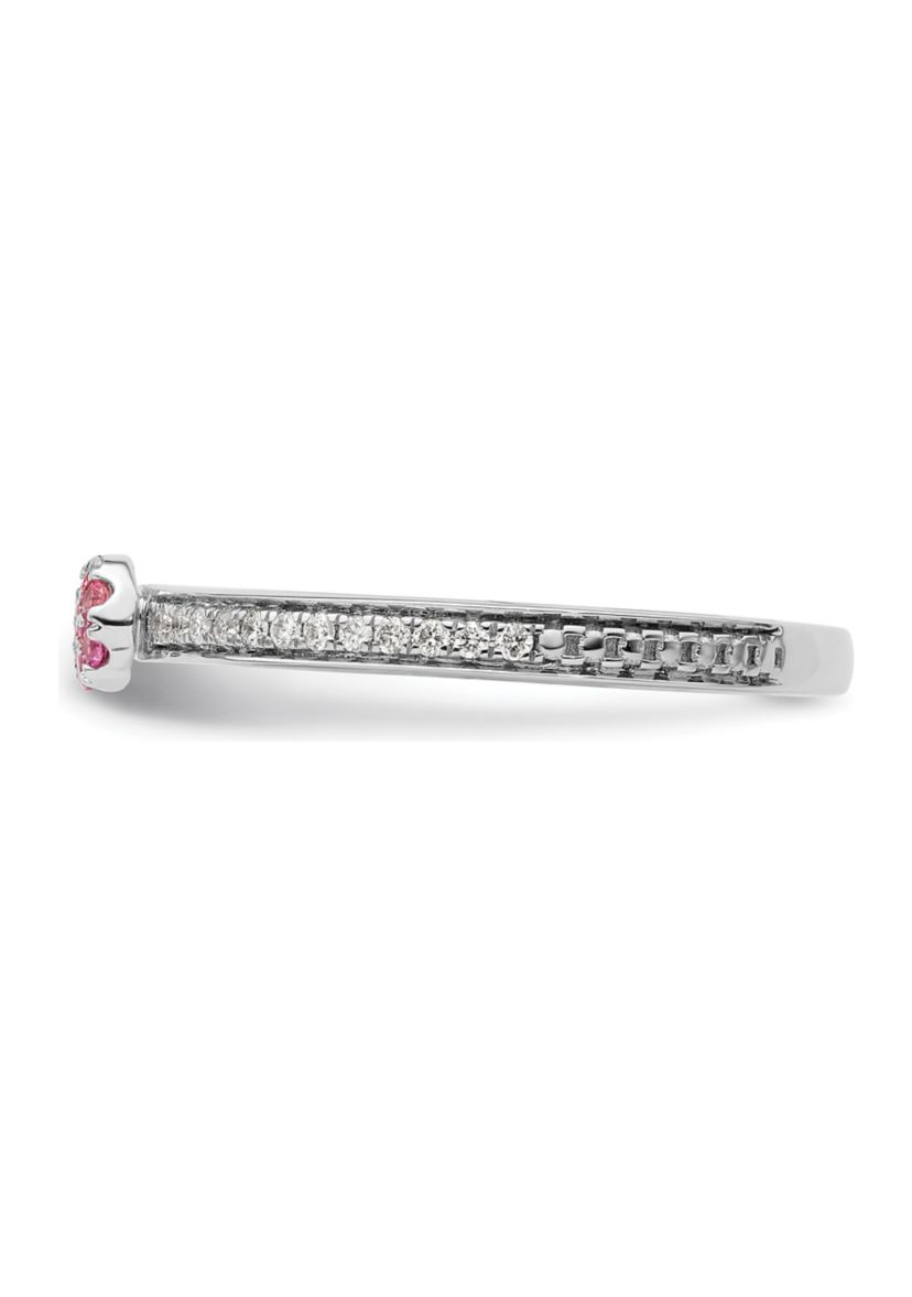 0.075 ct. t.w. Pink Tourmaline and 1/8 ct. t.w. Diamond Stackable Expressions Ring in 14K Gold