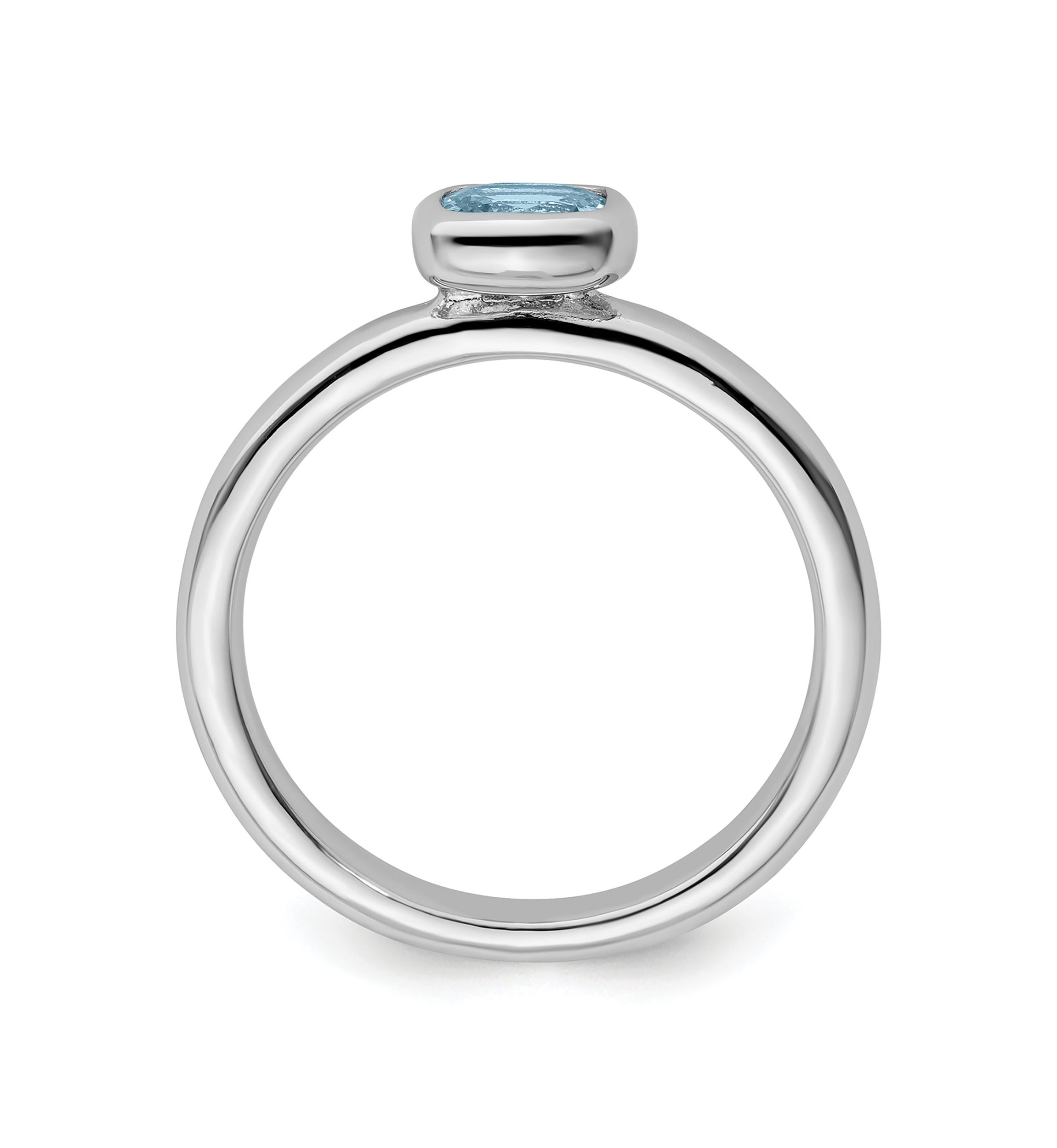 1/2 ct. t.w. Cushion-cut Aquamarine Stackable Expressions Ring in Sterling Silver