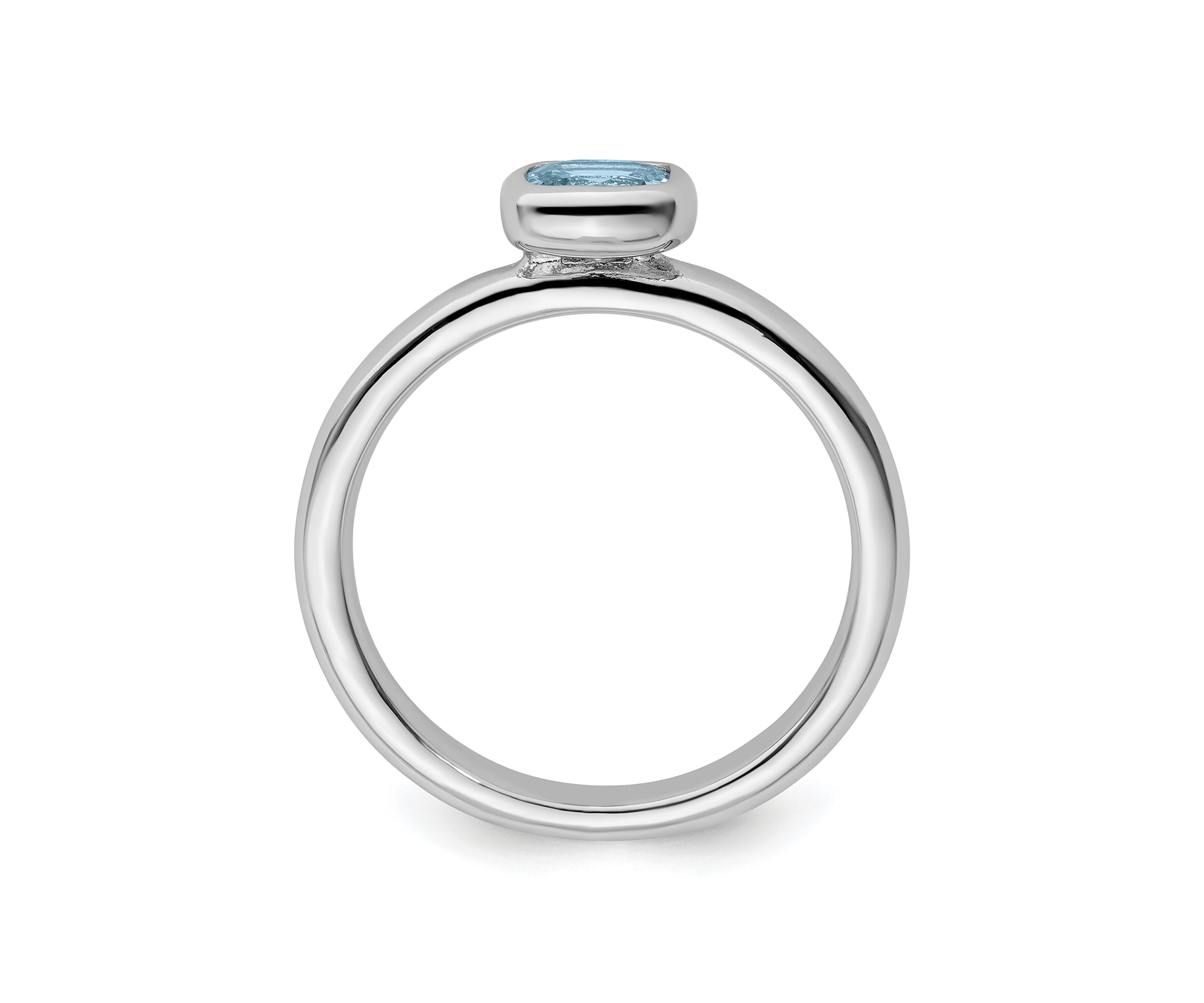 1/2 ct. t.w. Cushion-cut Aquamarine Stackable Expressions Ring in Sterling Silver