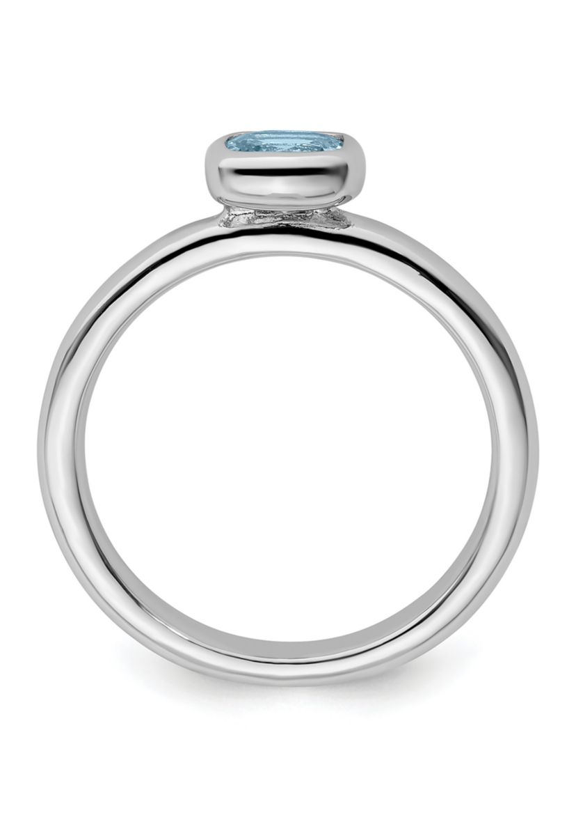 1/2 ct. t.w. Cushion-cut Aquamarine Stackable Expressions Ring in Sterling Silver