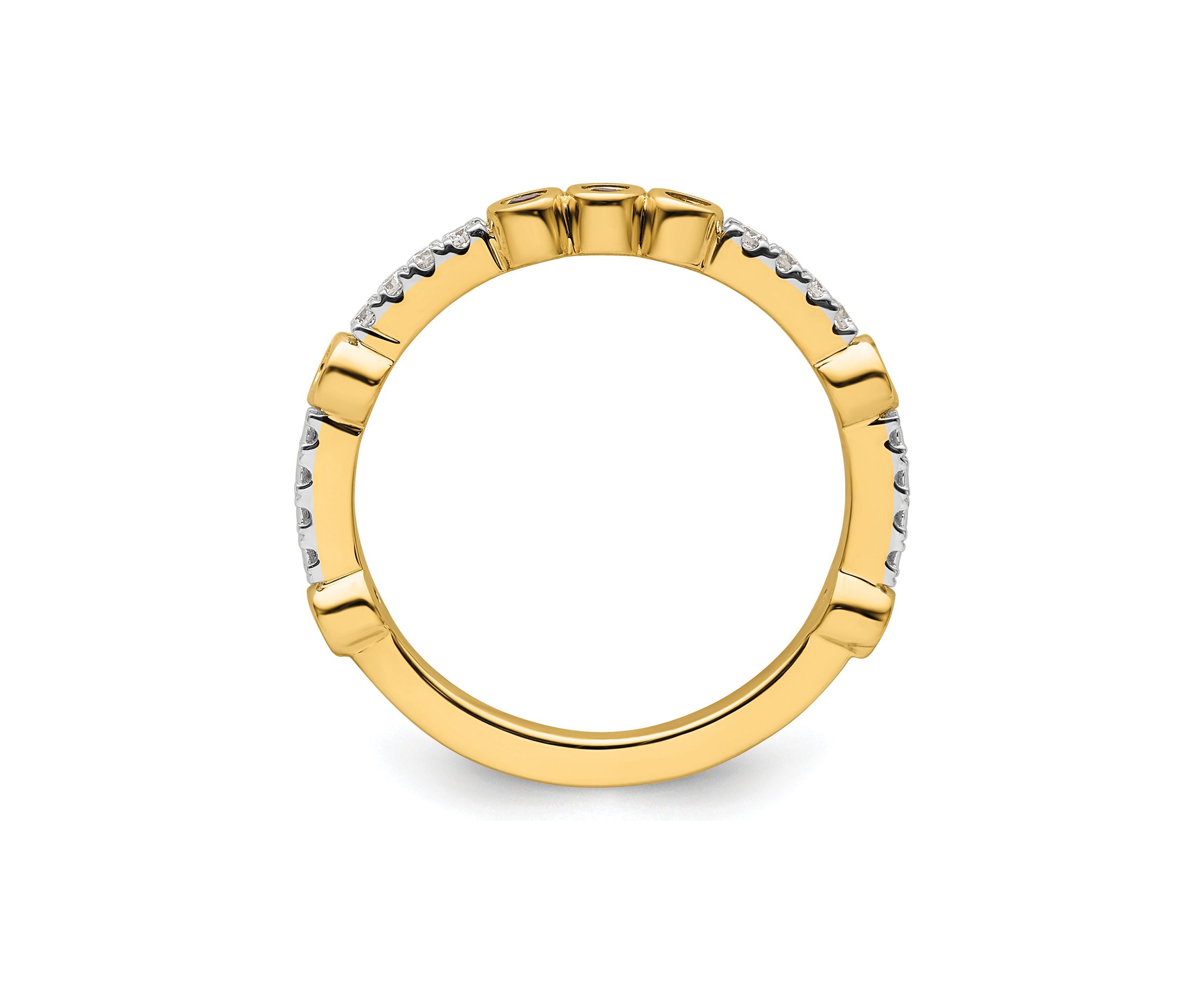 1/5 ct. t.w. Amethyst and 1/10 ct. t.w. Diamond Stackable Expressions Ring in 14K Gold