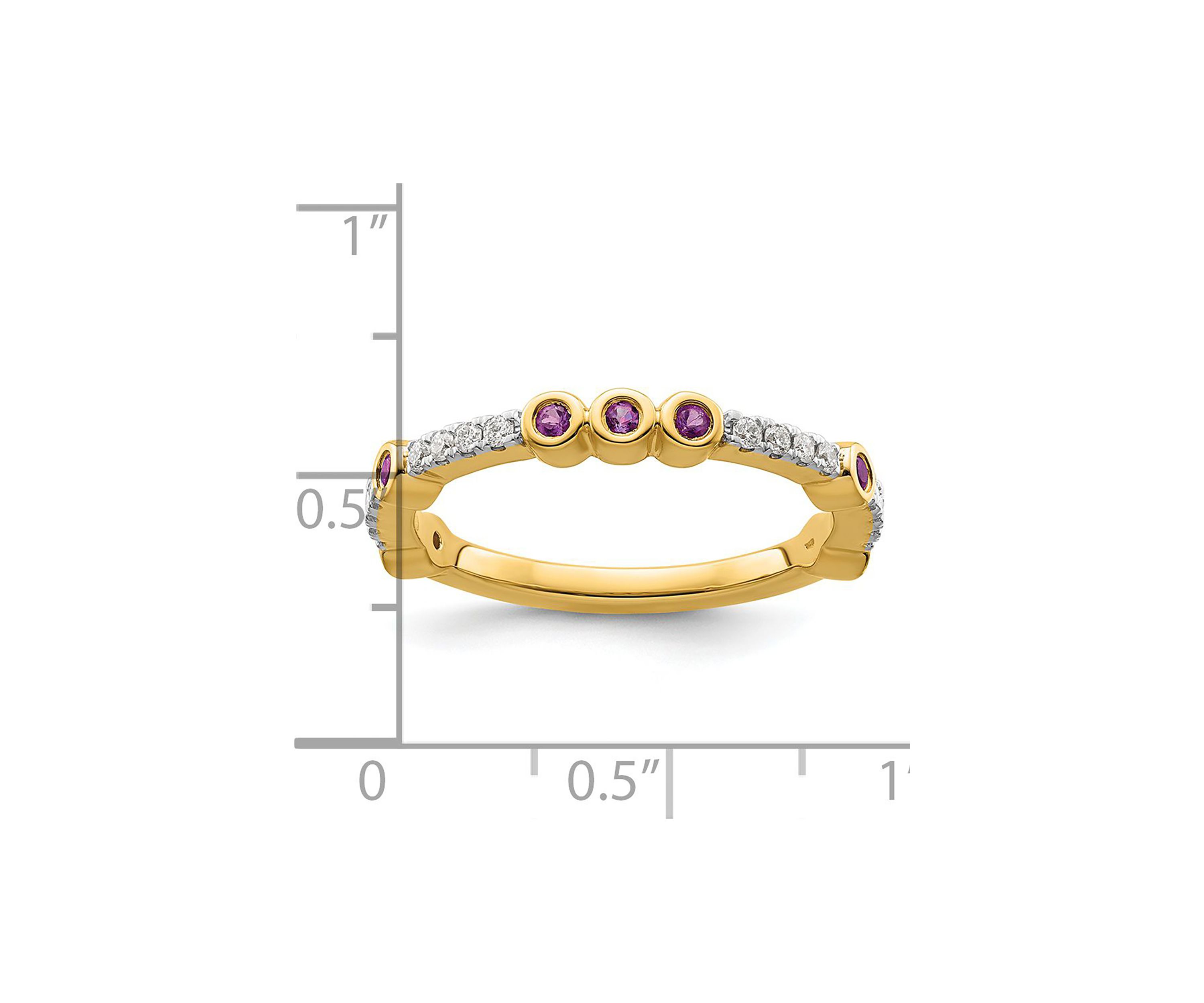 1/5 ct. t.w. Amethyst and 1/10 ct. t.w. Diamond Stackable Expressions Ring in 14K Gold