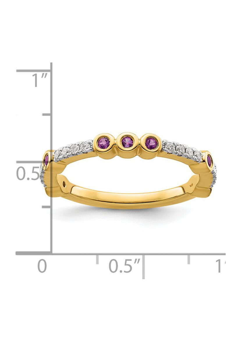 1/5 ct. t.w. Amethyst and 1/10 ct. t.w. Diamond Stackable Expressions Ring in 14K Gold