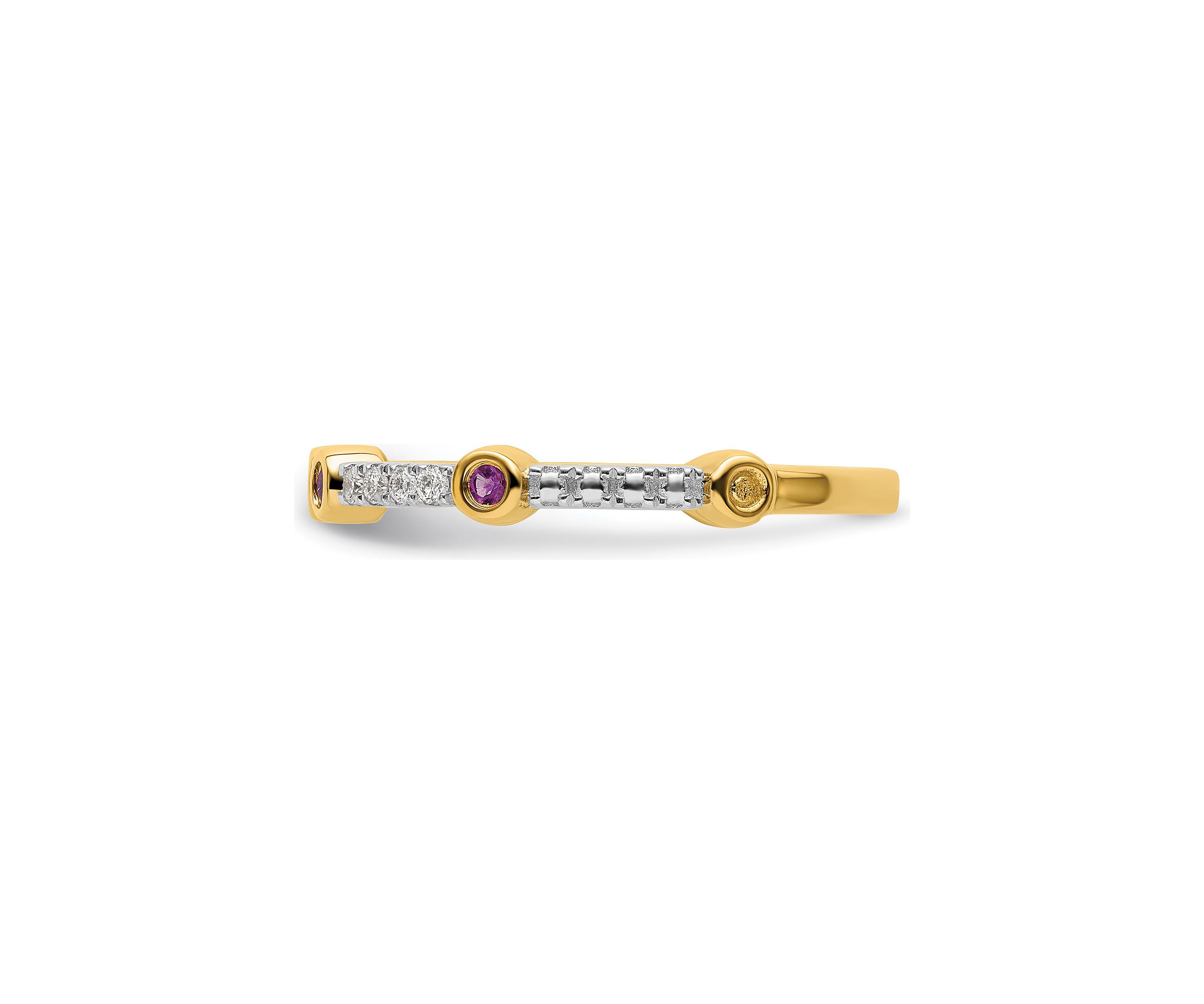 1/5 ct. t.w. Amethyst and 1/10 ct. t.w. Diamond Stackable Expressions Ring in 14K Gold