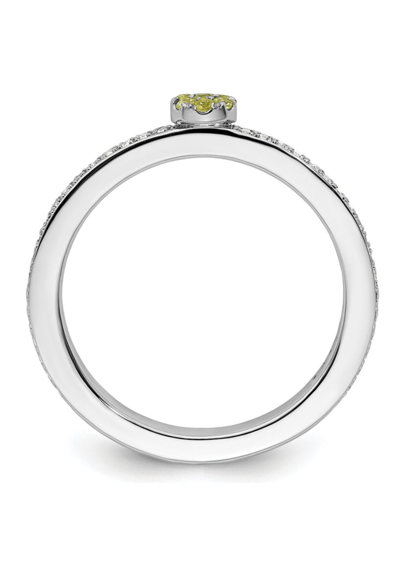 0.075 ct. t.w. Peridot and 1/8 ct. t.w. Diamond Stackable Expressions Ring in 14K Gold