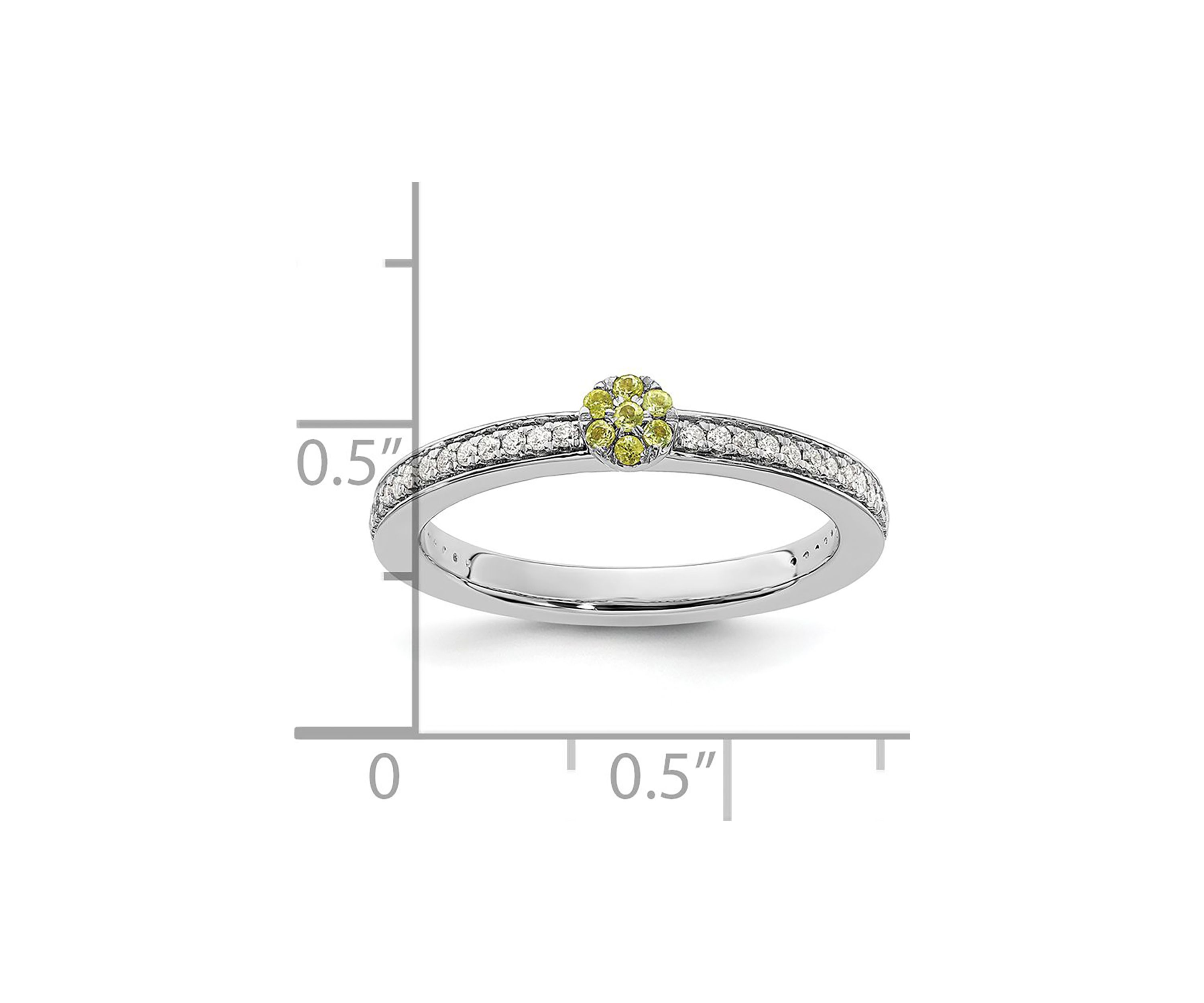 0.075 ct. t.w. Peridot and 1/8 ct. t.w. Diamond Stackable Expressions Ring in 14K Gold