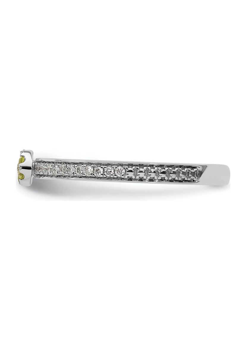 0.075 ct. t.w. Peridot and 1/8 ct. t.w. Diamond Stackable Expressions Ring in 14K Gold