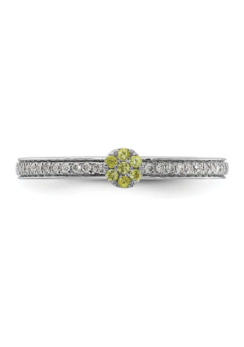 0.075 ct. t.w. Peridot and 1/8 ct. t.w. Diamond Stackable Expressions Ring in 14K Gold