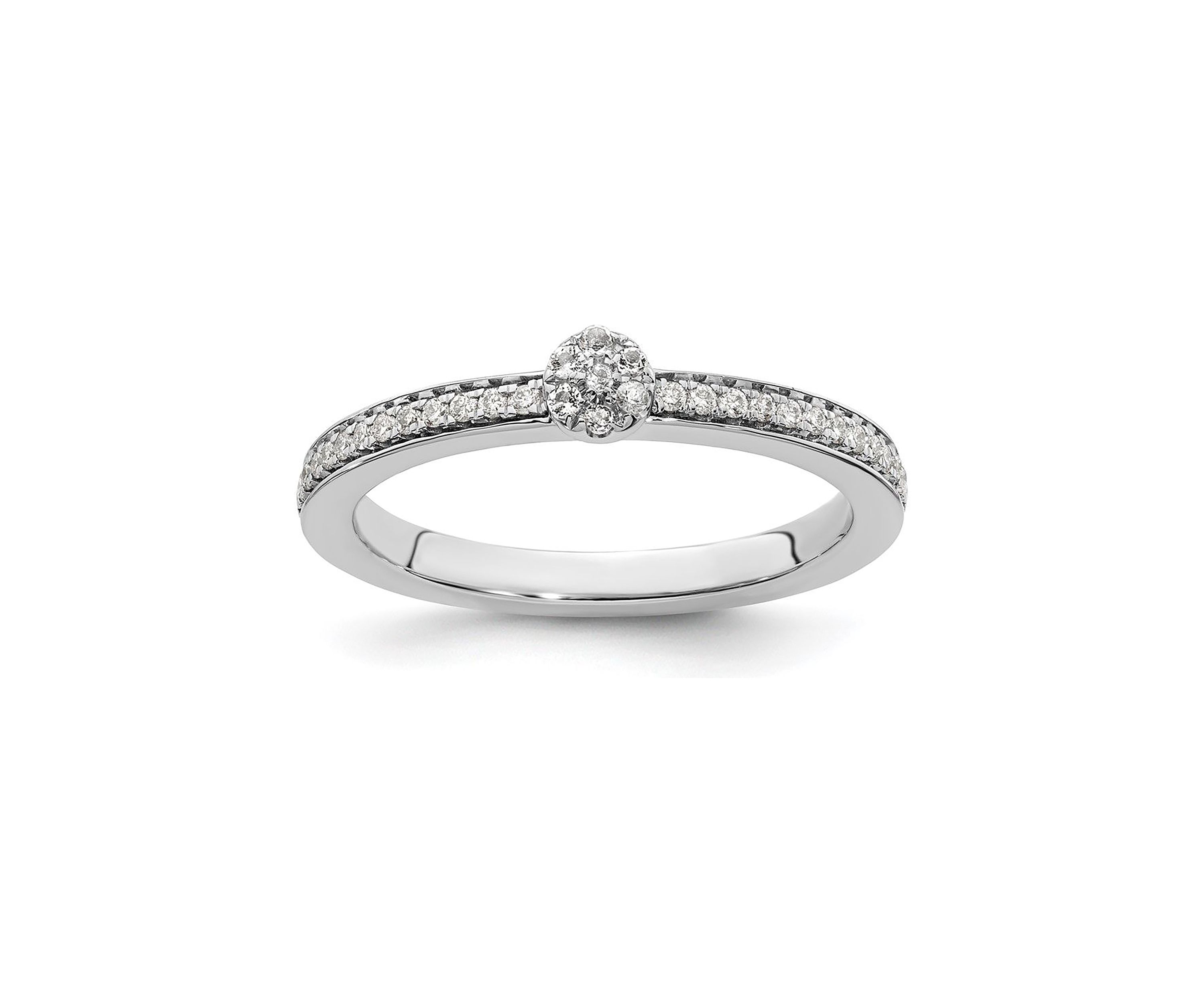 1/10 ct. t.w. White Topaz and 1/8 ct. t.w. Diamond Stackable Expressions Ring in 14K Gold