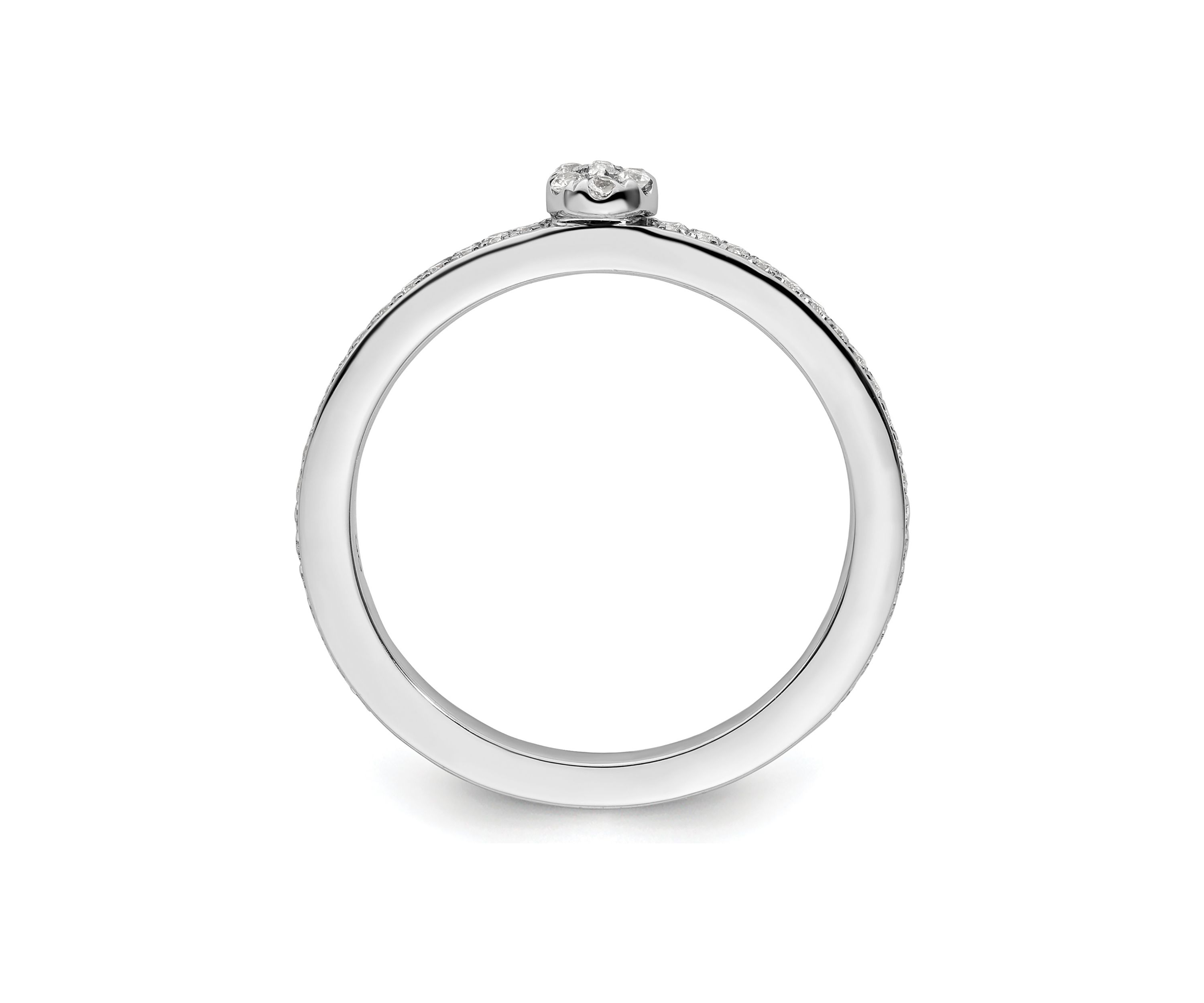 1/10 ct. t.w. White Topaz and 1/8 ct. t.w. Diamond Stackable Expressions Ring in 14K Gold