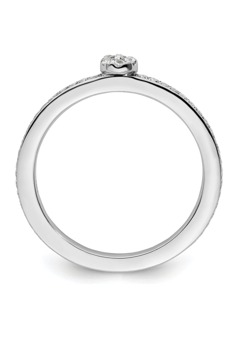 1/10 ct. t.w. White Topaz and 1/8 ct. t.w. Diamond Stackable Expressions Ring in 14K Gold
