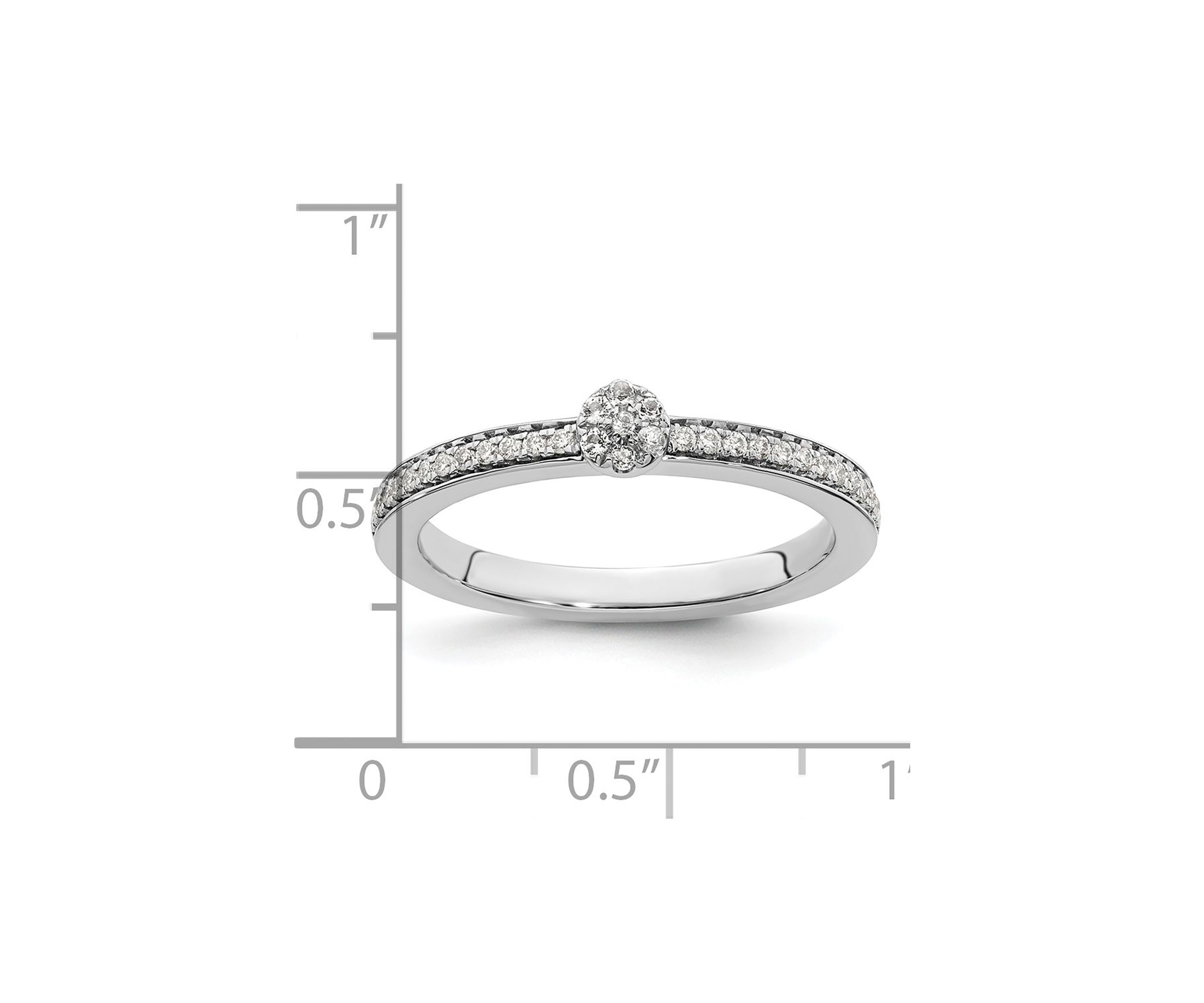 1/10 ct. t.w. White Topaz and 1/8 ct. t.w. Diamond Stackable Expressions Ring in 14K Gold