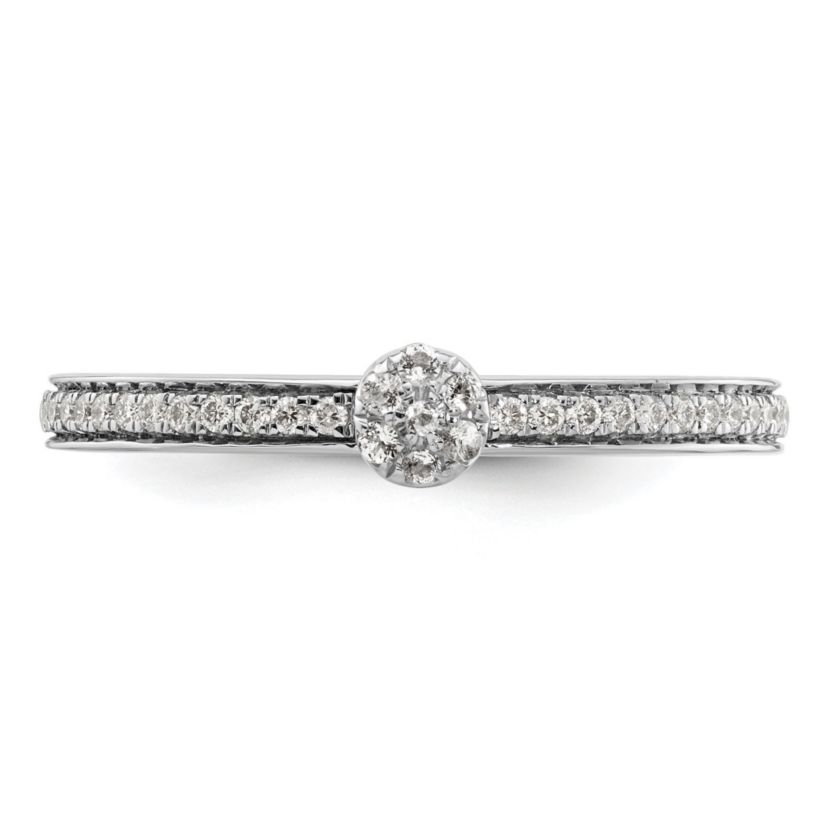 1/10 ct. t.w. White Topaz and 1/8 ct. t.w. Diamond Stackable Expressions Ring in 14K Gold