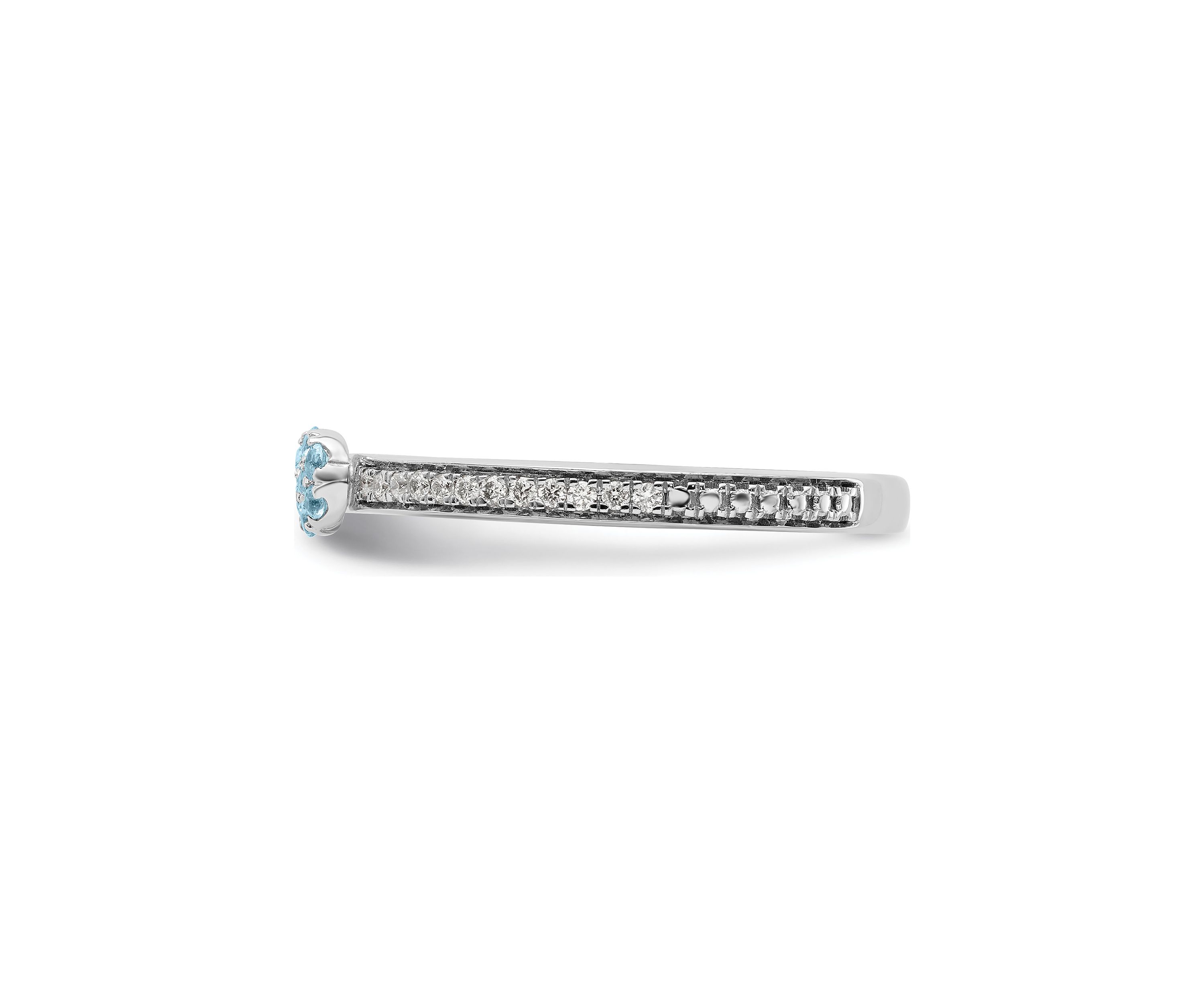 1/10 ct. t.w. Aquamarine and 1/8 ct. t.w. Diamond Stackable Expressions Ring in 14K Gold