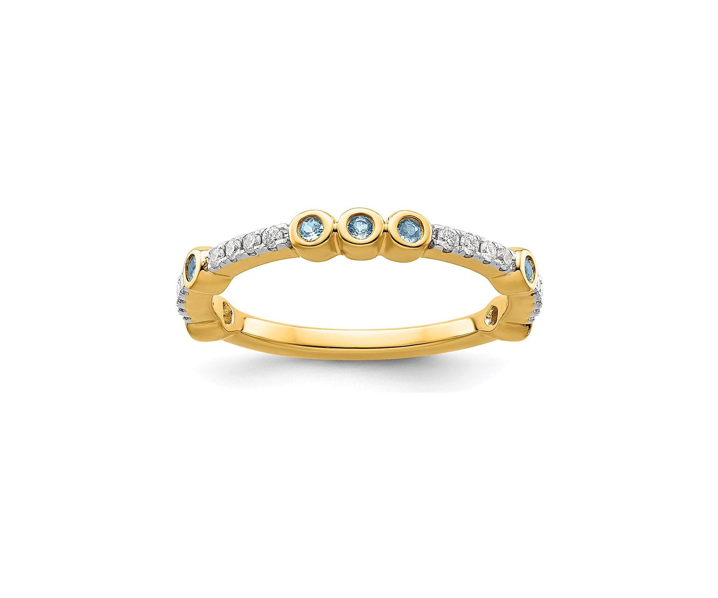 1/5 ct. t.w. Aquamarine and 1/10 ct. t.w. Diamond Stackable Expressions Ring in 14K Gold