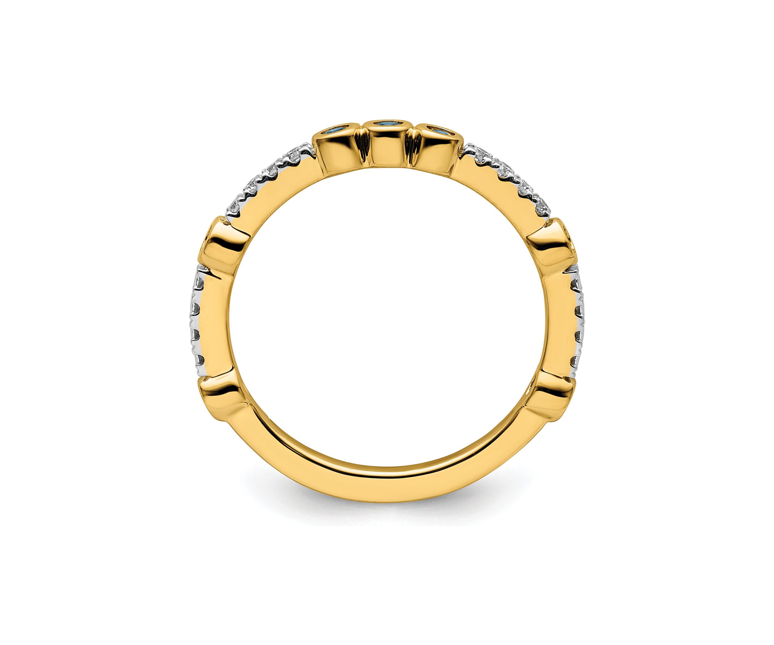 1/5 ct. t.w. Aquamarine and 1/10 ct. t.w. Diamond Stackable Expressions Ring in 14K Gold