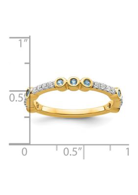 1/5 ct. t.w. Aquamarine and 1/10 Diamond Stackable Expressions Ring 14K Gold