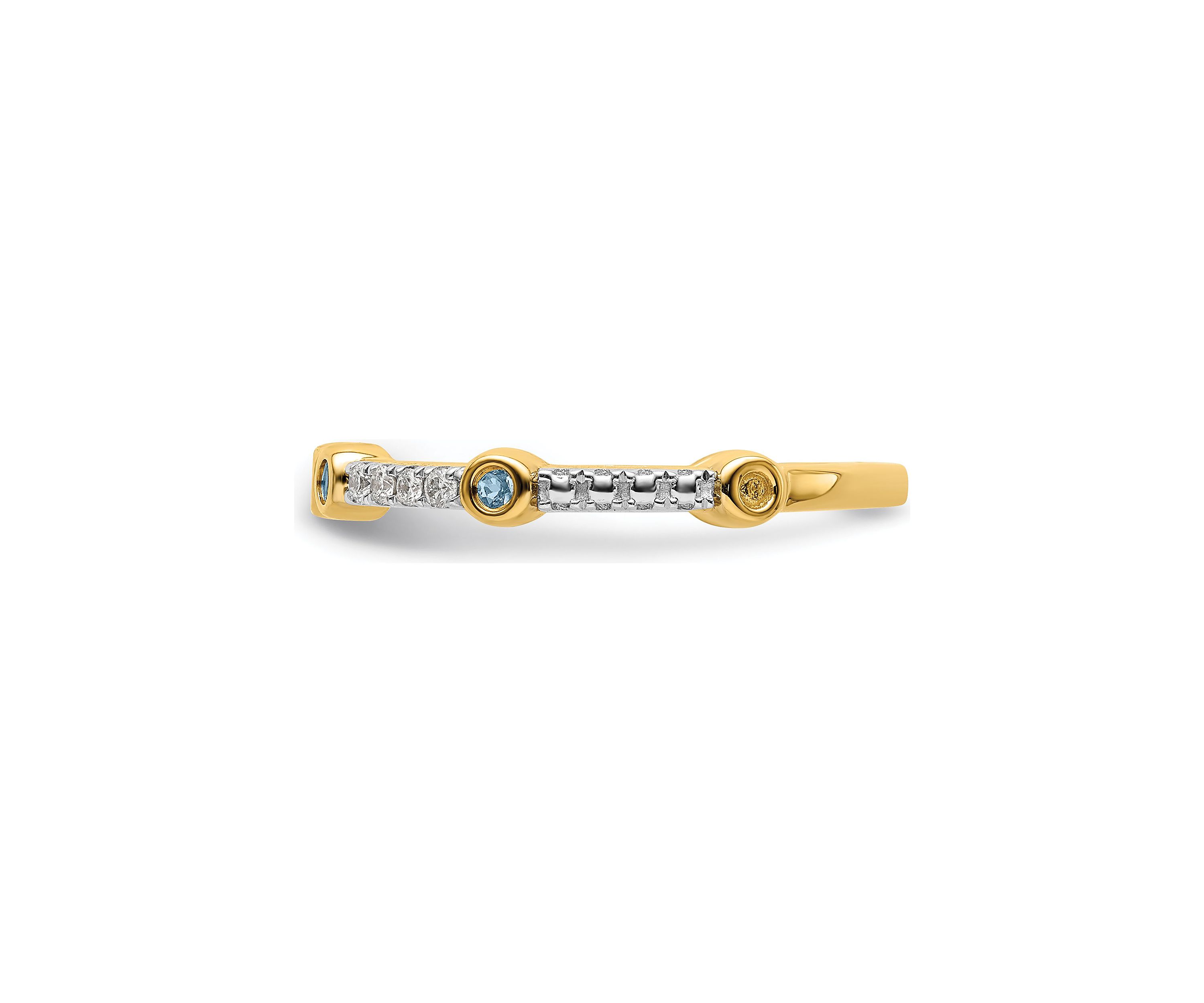 1/5 ct. t.w. Aquamarine and 1/10 ct. t.w. Diamond Stackable Expressions Ring in 14K Gold