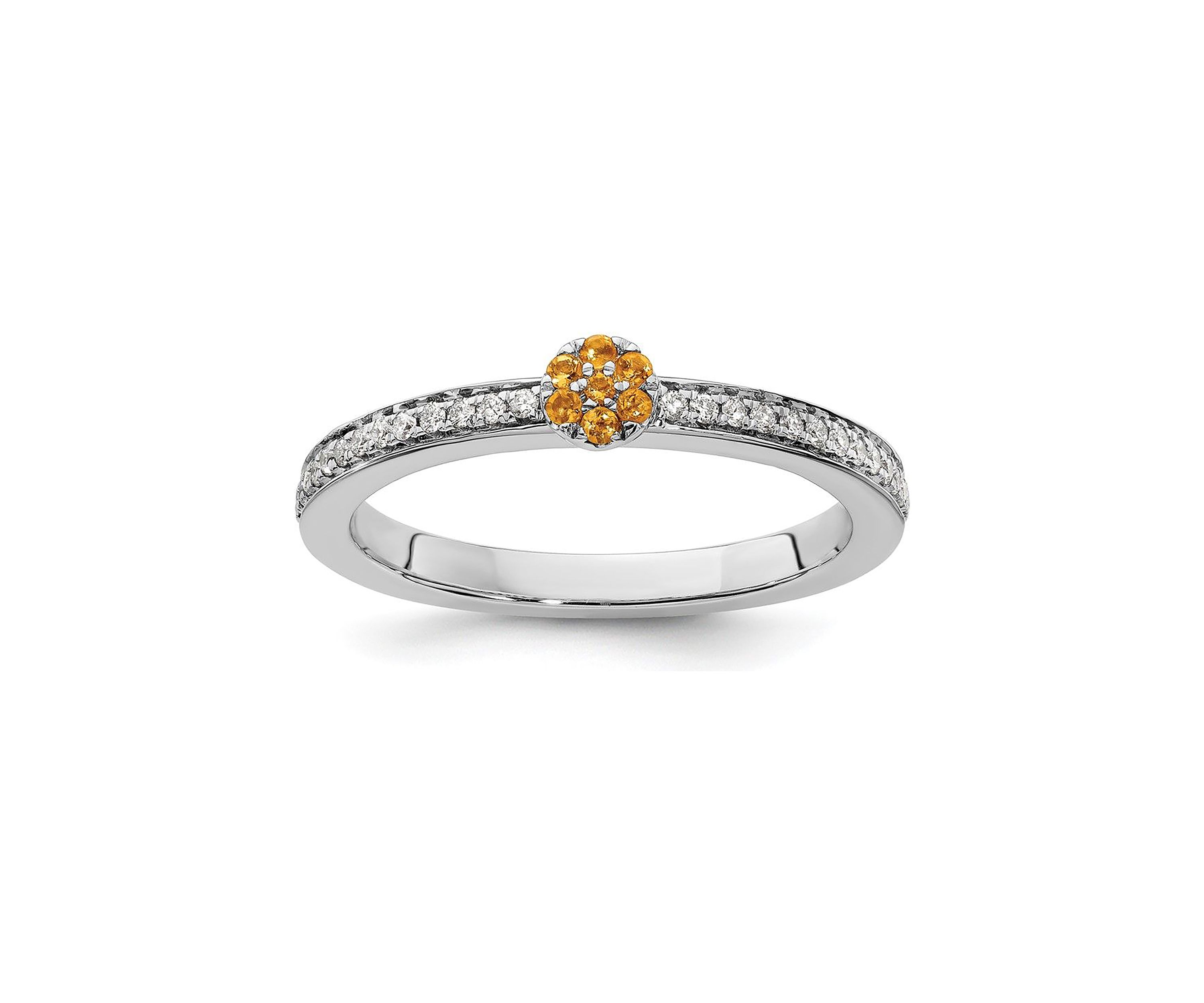 0.075 ct. t.w. Citrine and 1/8 ct. t.w. Diamond Stackable Expressions Ring in 14K Gold
