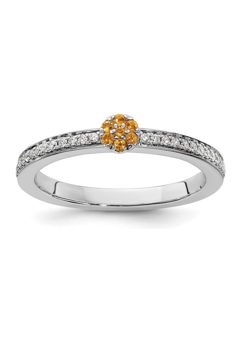 0.075 ct. t.w. Citrine and 1/8 ct. t.w. Diamond Stackable Expressions Ring in 14K Gold