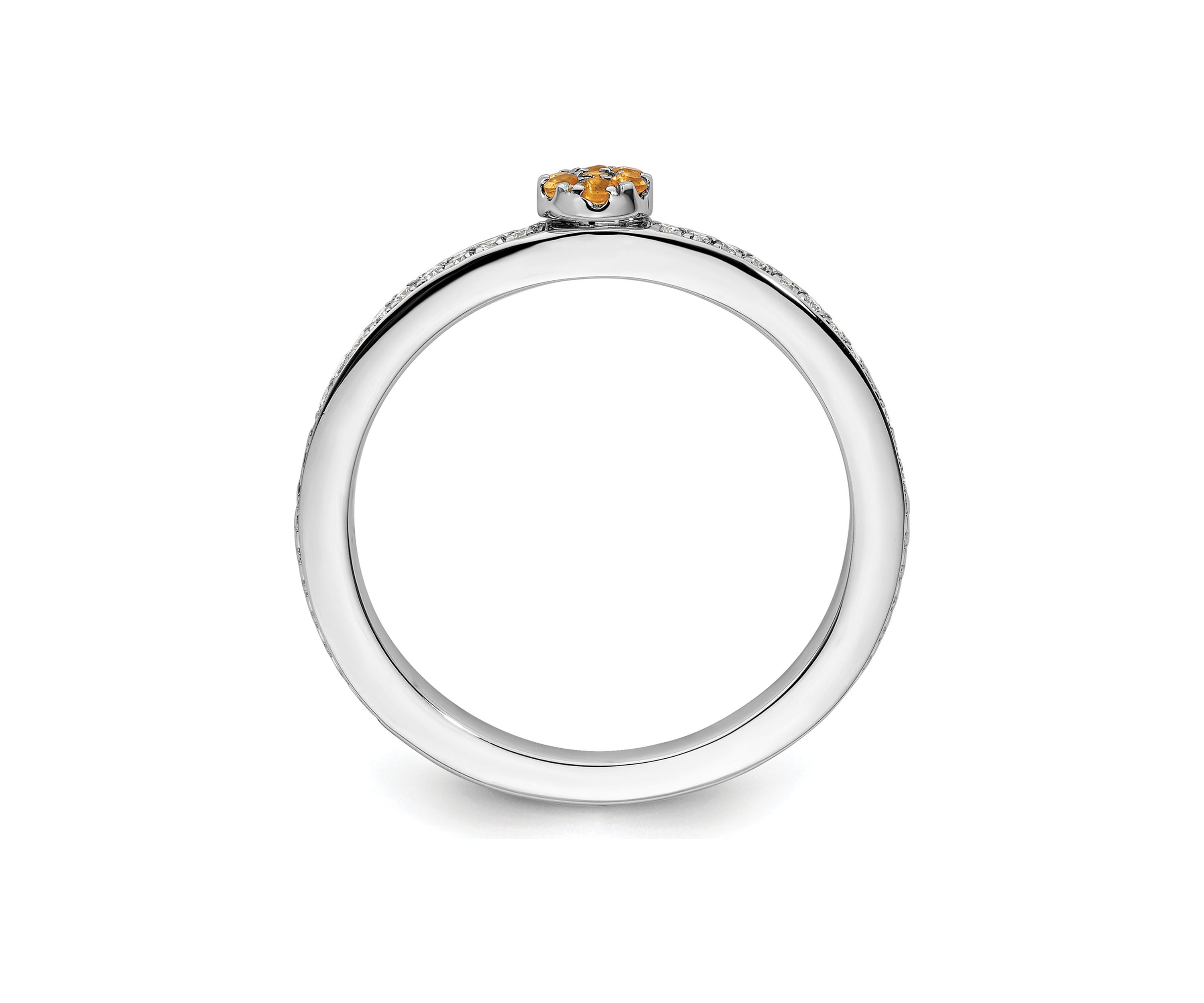 0.075 ct. t.w. Citrine and 1/8 ct. t.w. Diamond Stackable Expressions Ring in 14K Gold