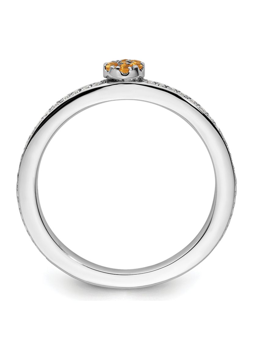 0.075 ct. t.w. Citrine and 1/8 ct. t.w. Diamond Stackable Expressions Ring in 14K Gold