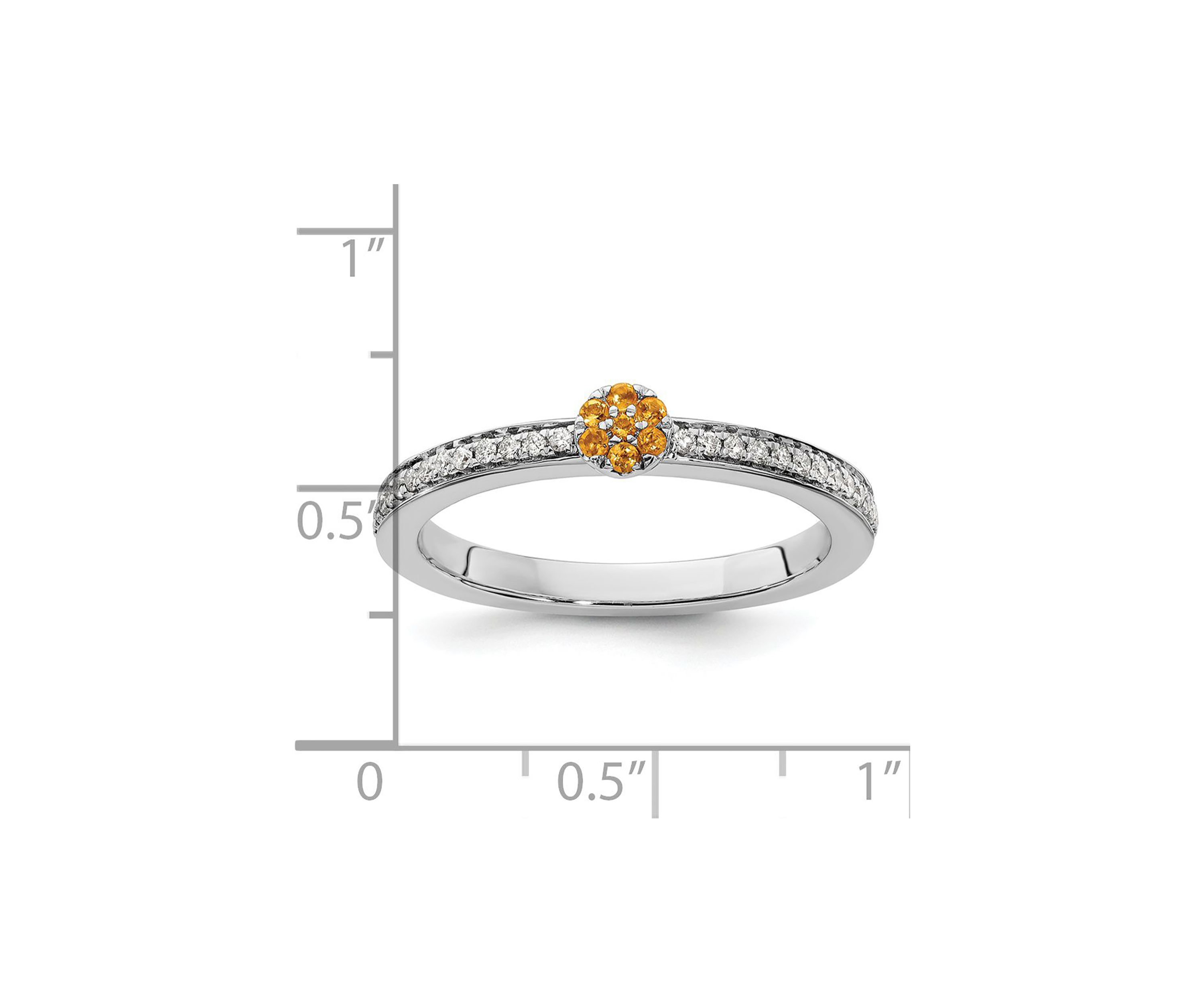 0.075 ct. t.w. Citrine and 1/8 ct. t.w. Diamond Stackable Expressions Ring in 14K Gold
