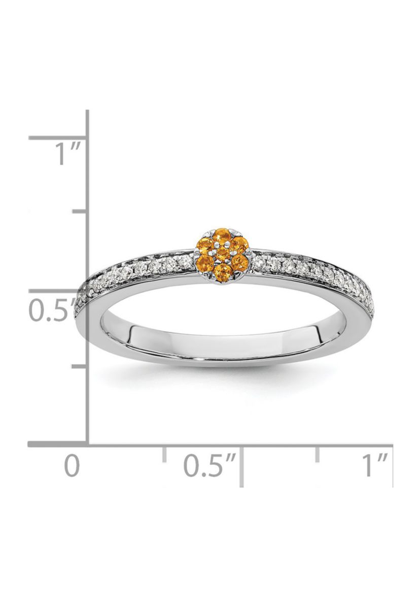 0.075 ct. t.w. Citrine and 1/8 ct. t.w. Diamond Stackable Expressions Ring in 14K Gold