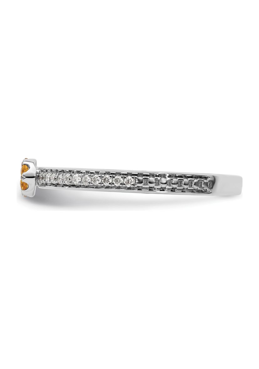 0.075 ct. t.w. Citrine and 1/8 ct. t.w. Diamond Stackable Expressions Ring in 14K Gold