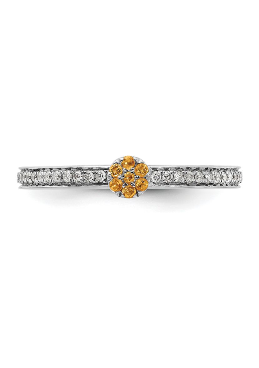 0.075 ct. t.w. Citrine and 1/8 ct. t.w. Diamond Stackable Expressions Ring in 14K Gold