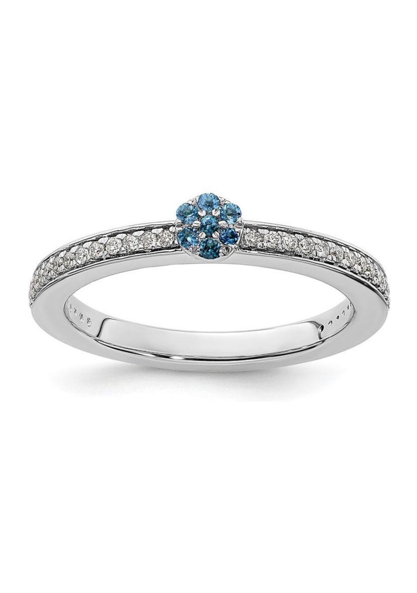 Belk & Co. 0.075 ct. t.w. Blue Topaz and 1/8 ct. t.w. Diamond