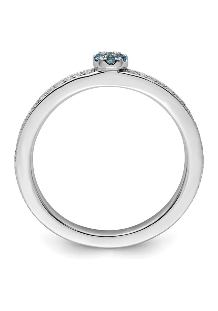 Belk & Co. 0.075 ct. t.w. Blue Topaz and 1/8 ct. t.w. Diamond