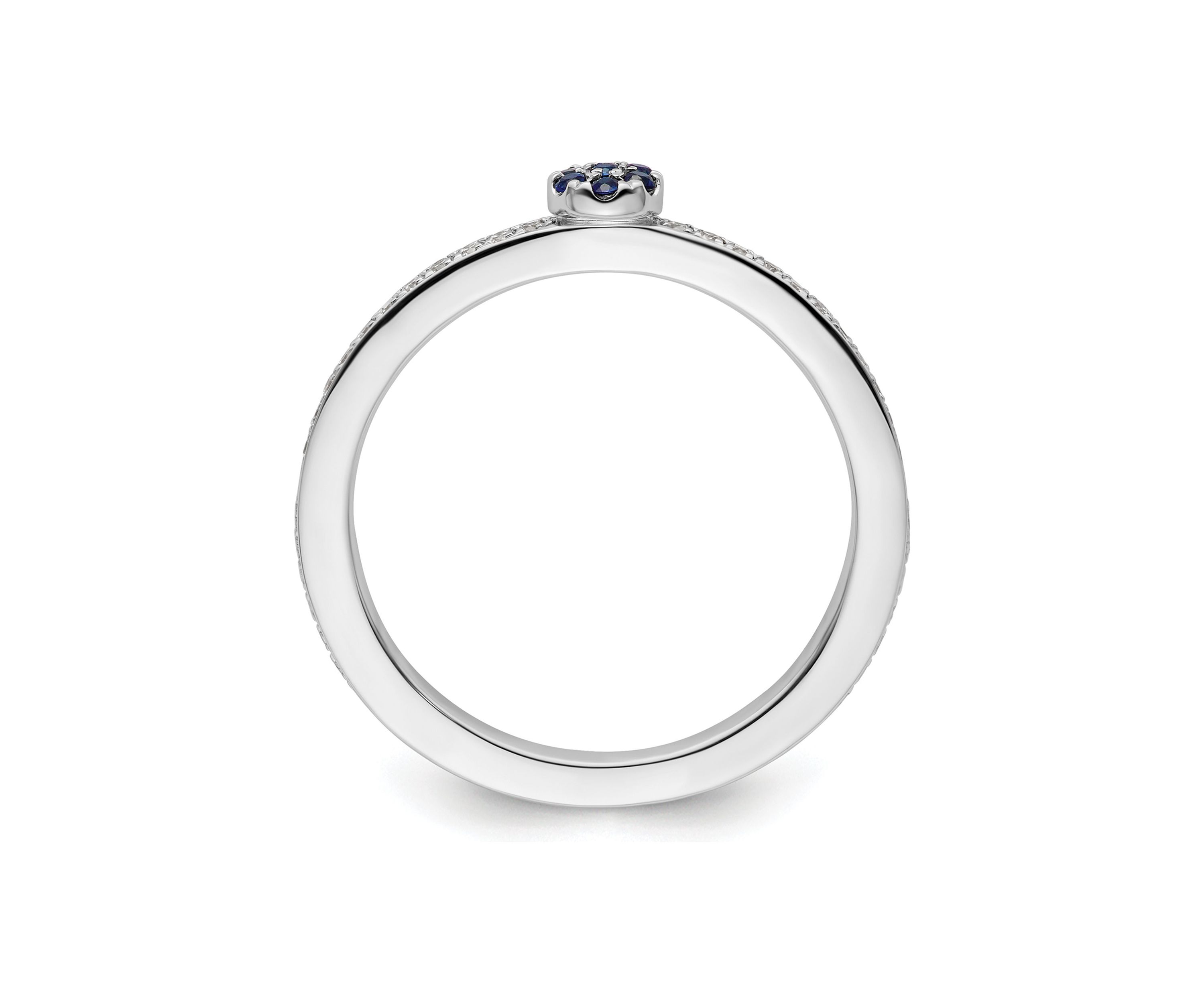 Lab Created 0.075 ct. t.w. Sapphire and 1/8 ct. t.w. Diamond Stackable Expressions Ring in 14K Gold