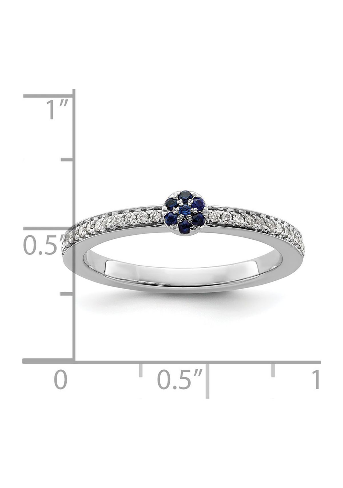 Lab Created 0.075 ct. t.w. Sapphire and 1/8 ct. t.w. Diamond Stackable Expressions Ring in 14K Gold