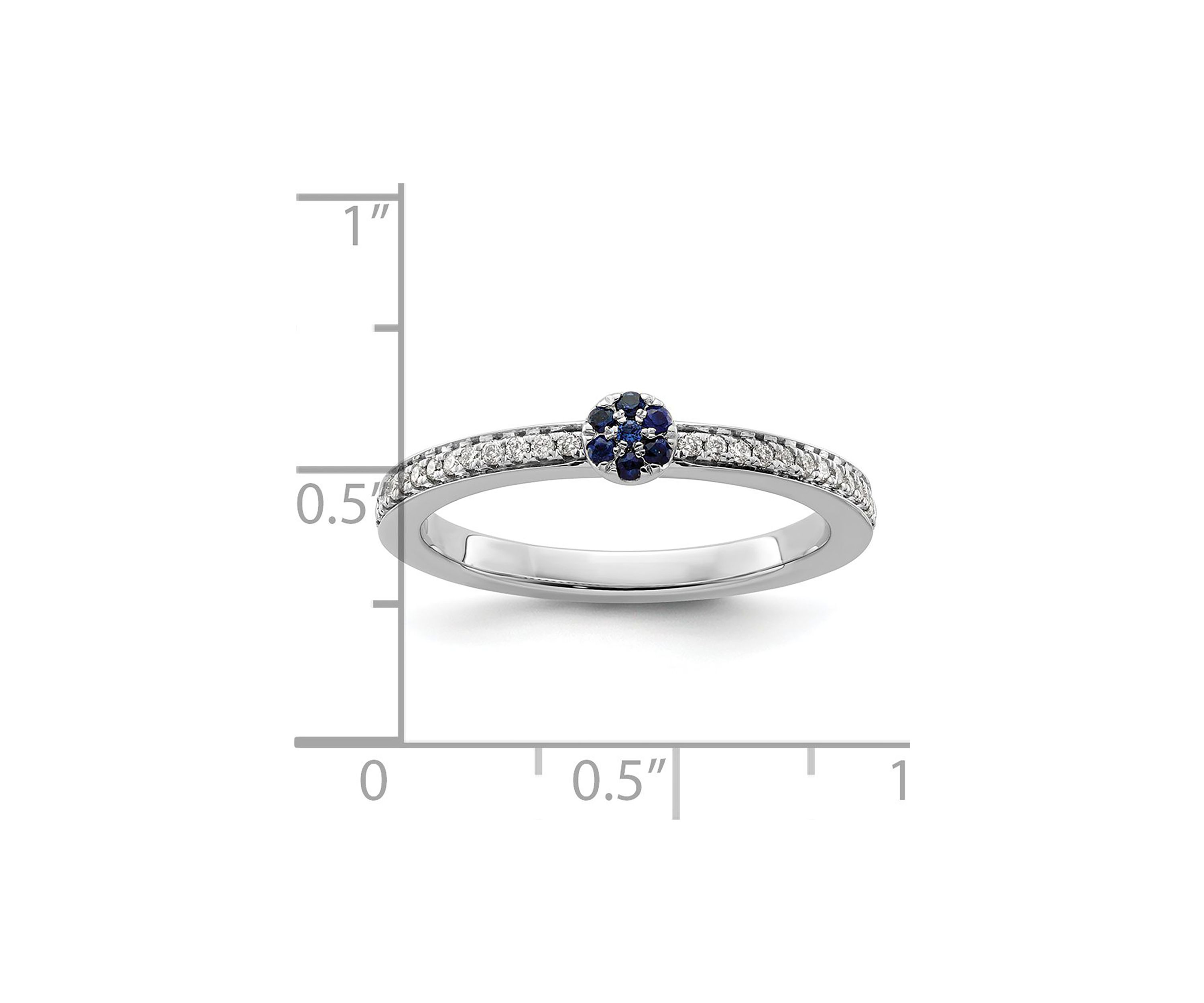 Lab Created 0.075 ct. t.w. Sapphire and 1/8 ct. t.w. Diamond Stackable Expressions Ring in 14K Gold