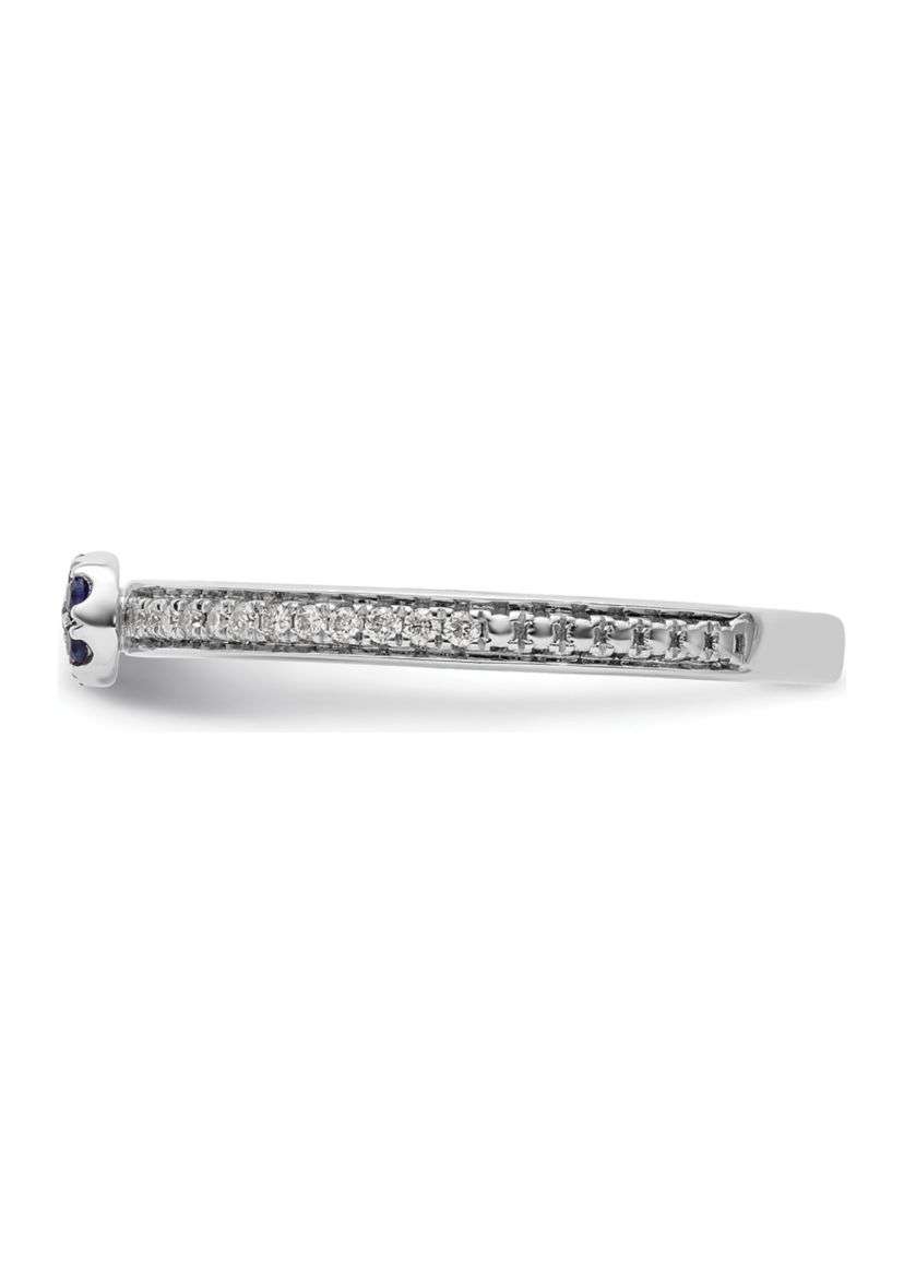Lab Created 0.075 ct. t.w. Sapphire and 1/8 ct. t.w. Diamond Stackable Expressions Ring in 14K Gold