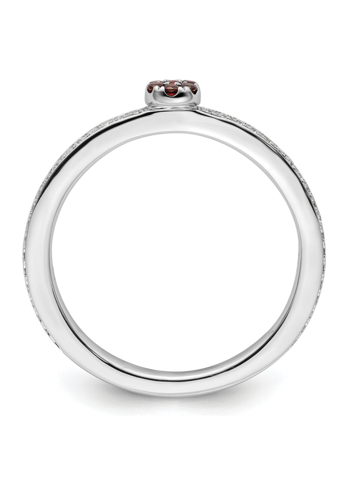 1/10 ct. t.w. Garnet and 1/8 ct. t.w. Diamond Stackable Expressions Ring in 14K Gold