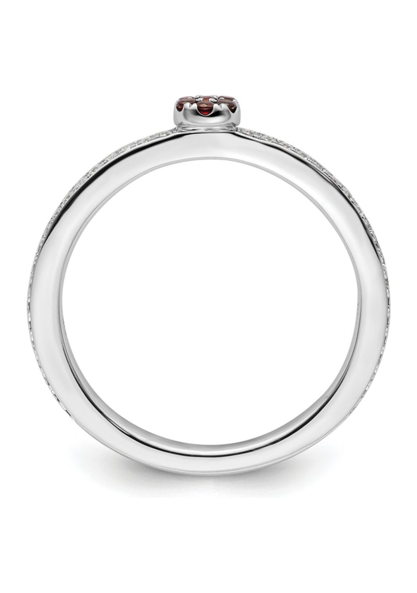 1/10 ct. t.w. Garnet and 1/8 ct. t.w. Diamond Stackable Expressions Ring in 14K Gold