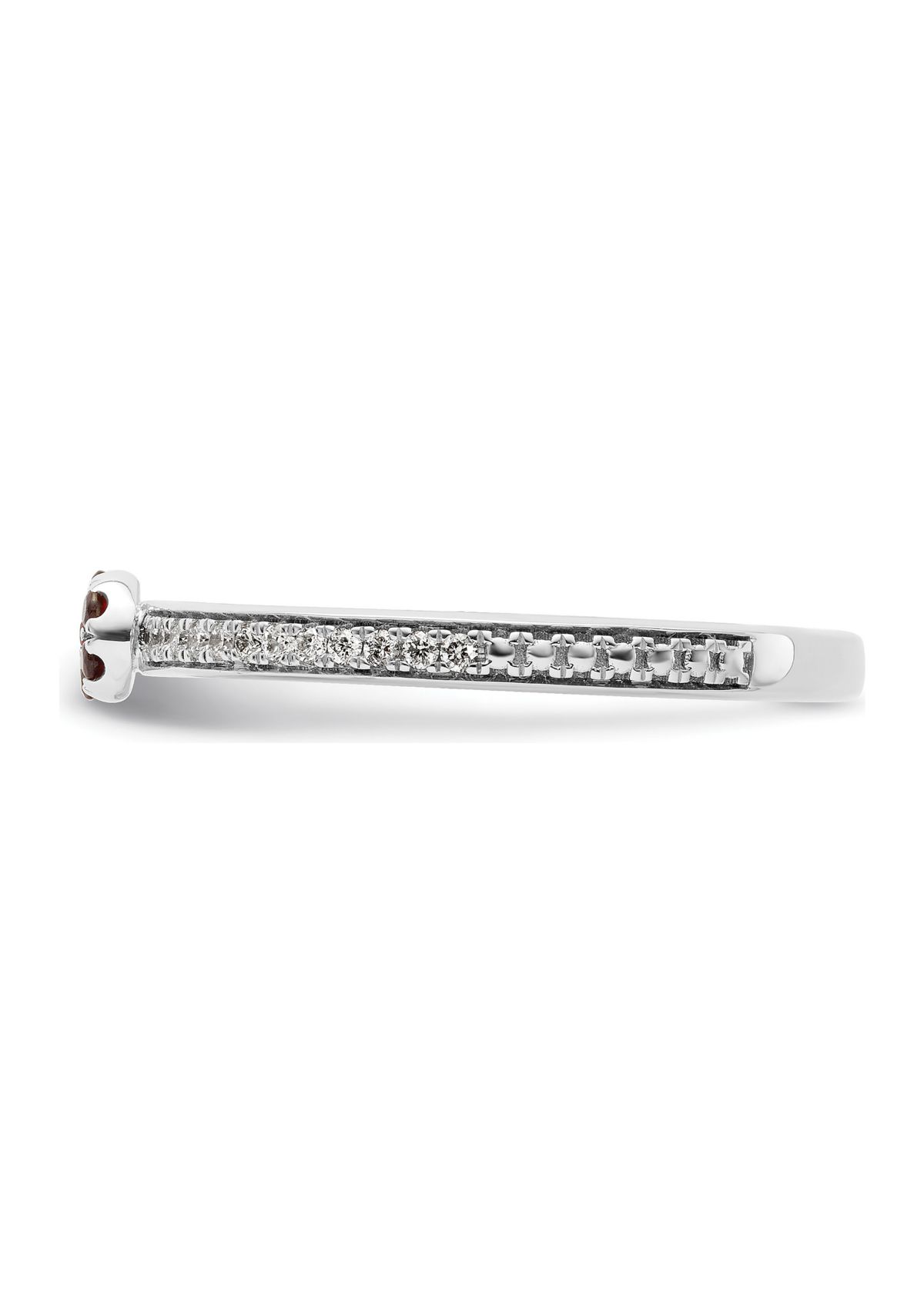 1/10 ct. t.w. Garnet and 1/8 ct. t.w. Diamond Stackable Expressions Ring in 14K Gold