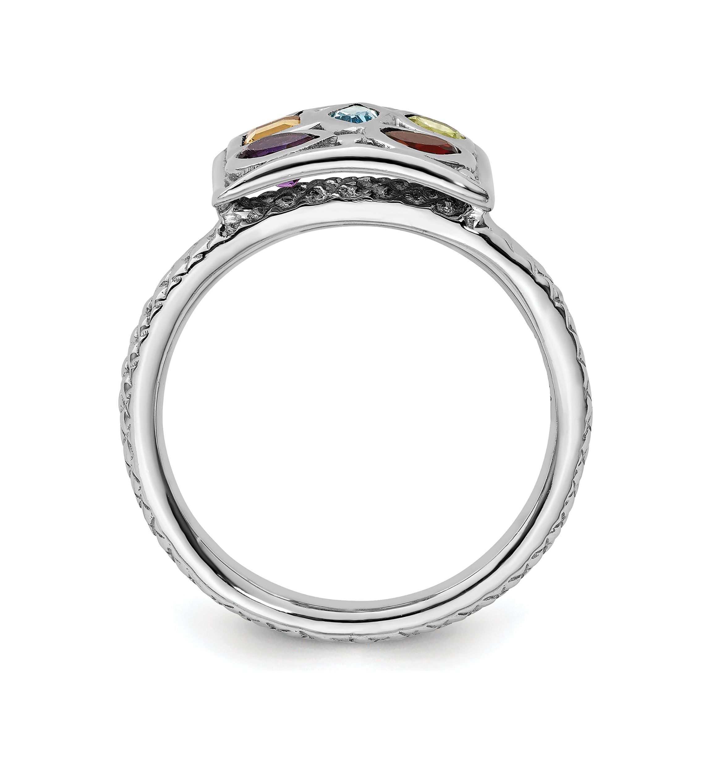 7/8 ct. t.w. Gemstone Stackable Expressions Ring in Sterling Silver
