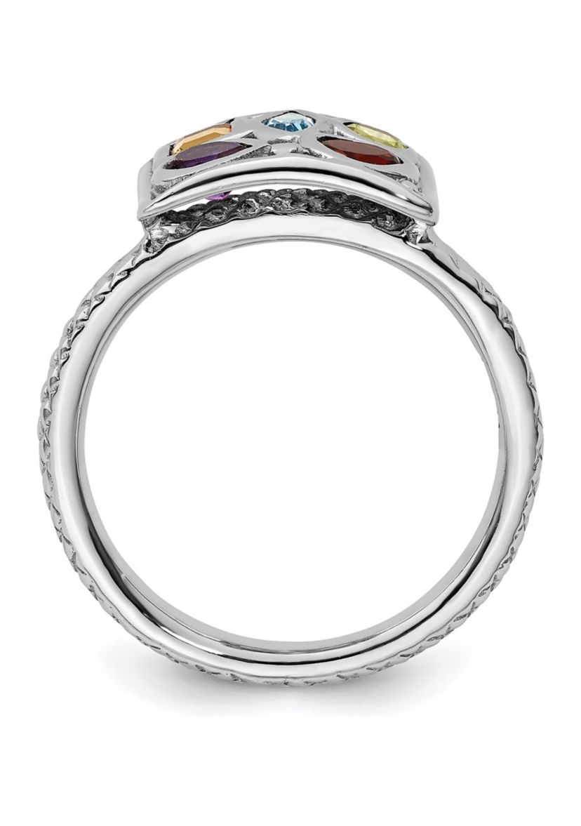 7/8 ct. t.w. Gemstone Stackable Expressions Ring in Sterling Silver