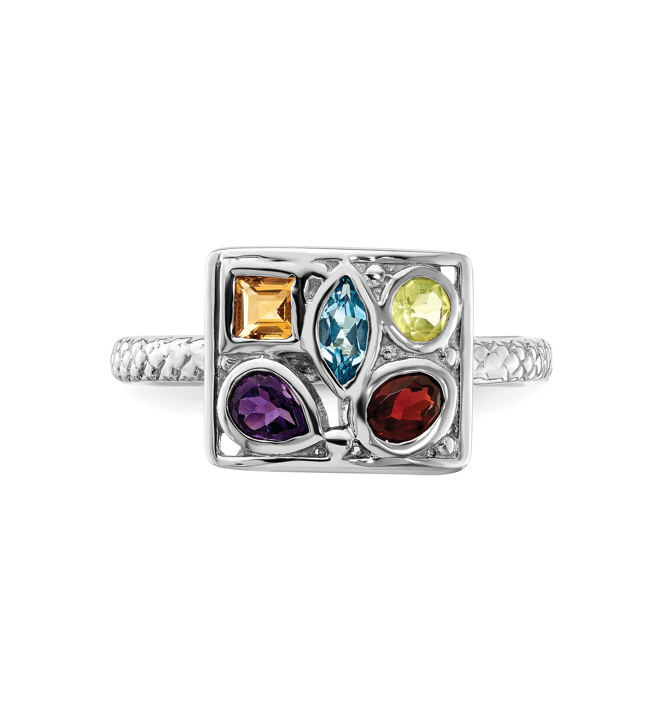 7/8 ct. t.w. Gemstone Stackable Expressions Ring in Sterling Silver