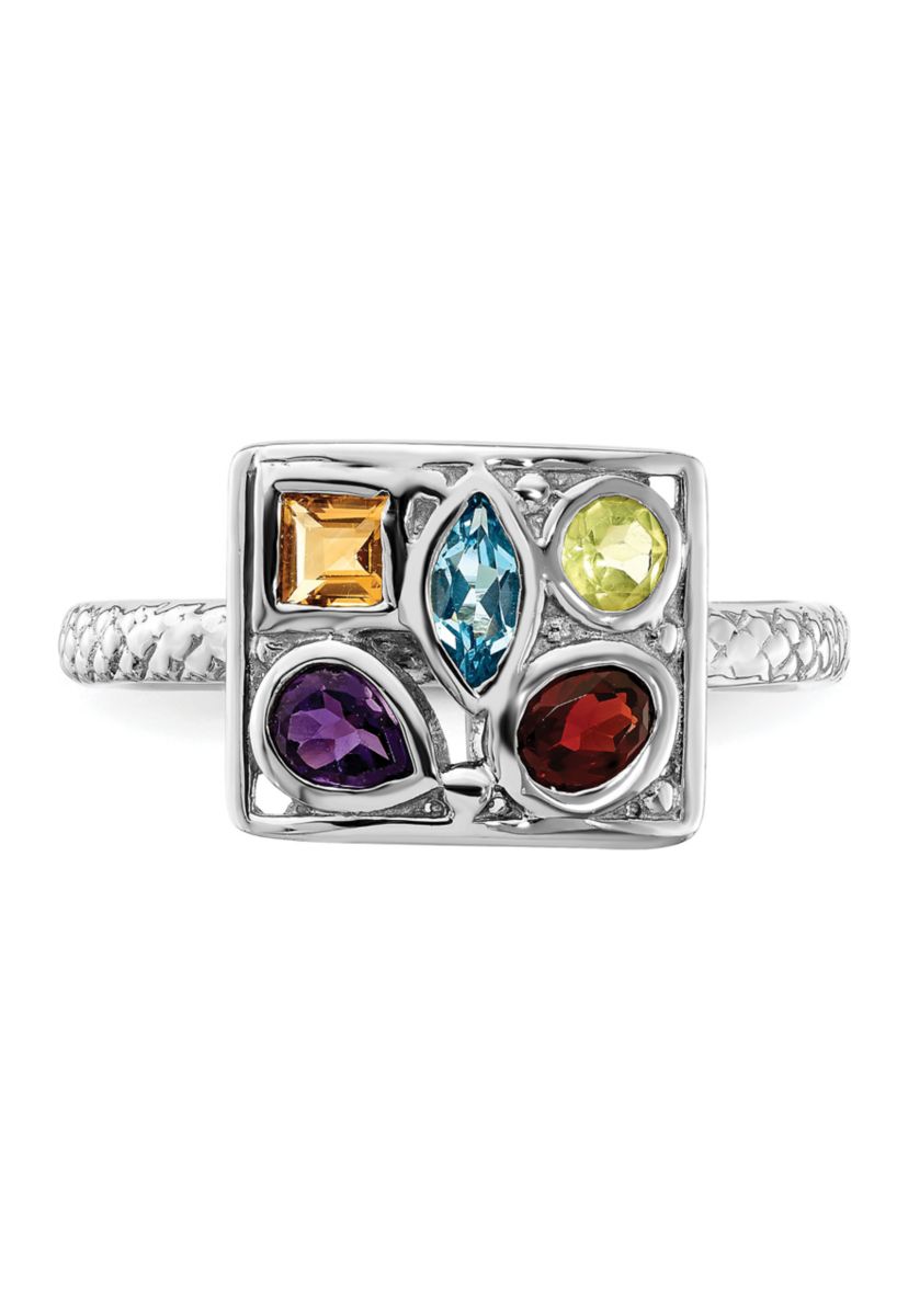 7/8 ct. t.w. Gemstone Stackable Expressions Ring in Sterling Silver