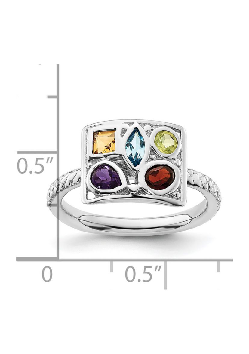 7/8 ct. t.w. Gemstone Stackable Expressions Ring in Sterling Silver
